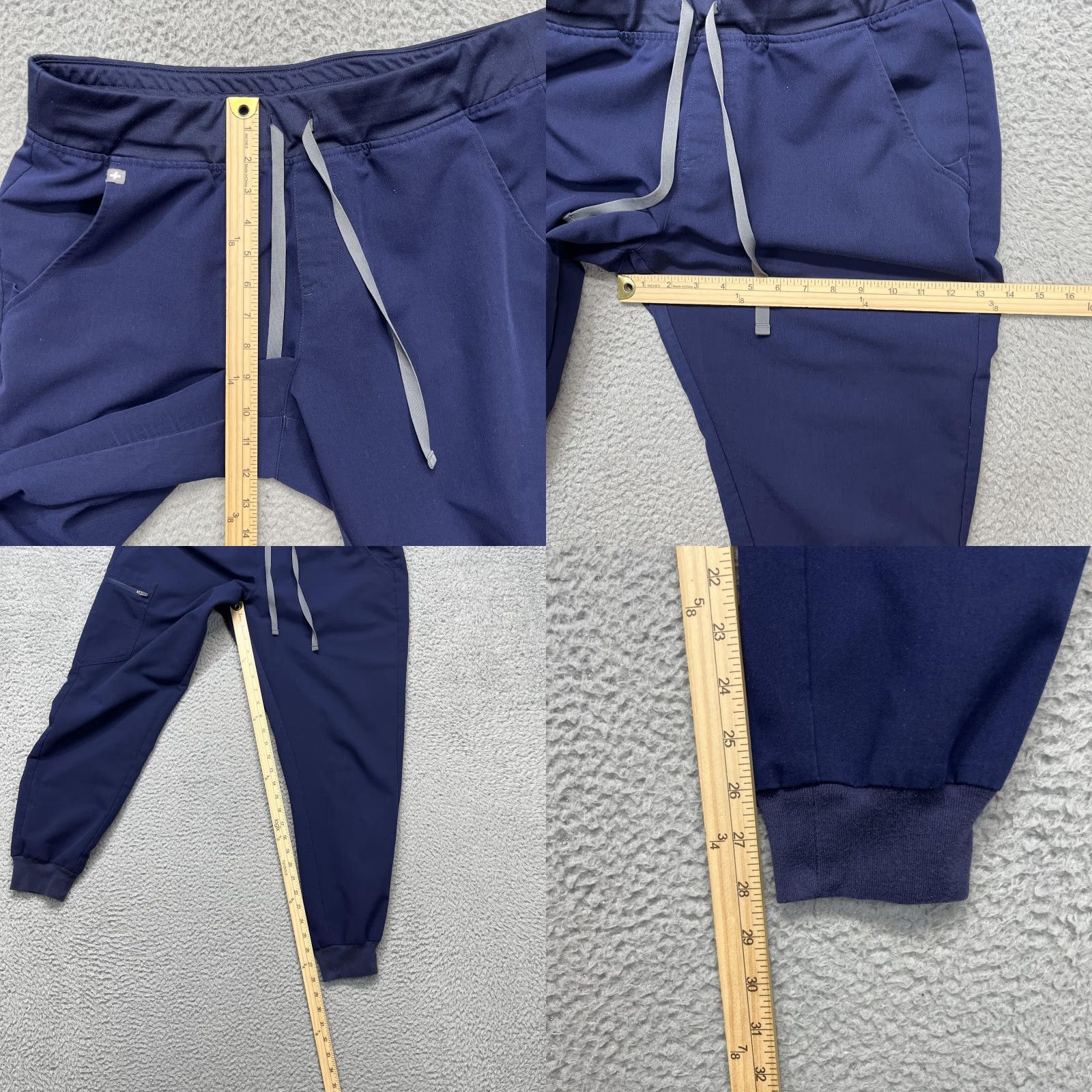 Vintage FIGS Zamora Jogger Scrub Pants Womens L Blue Technical Collection Medical Cargo Pant Size 36" / US 14 / IT 50 - 9 Thumbnail