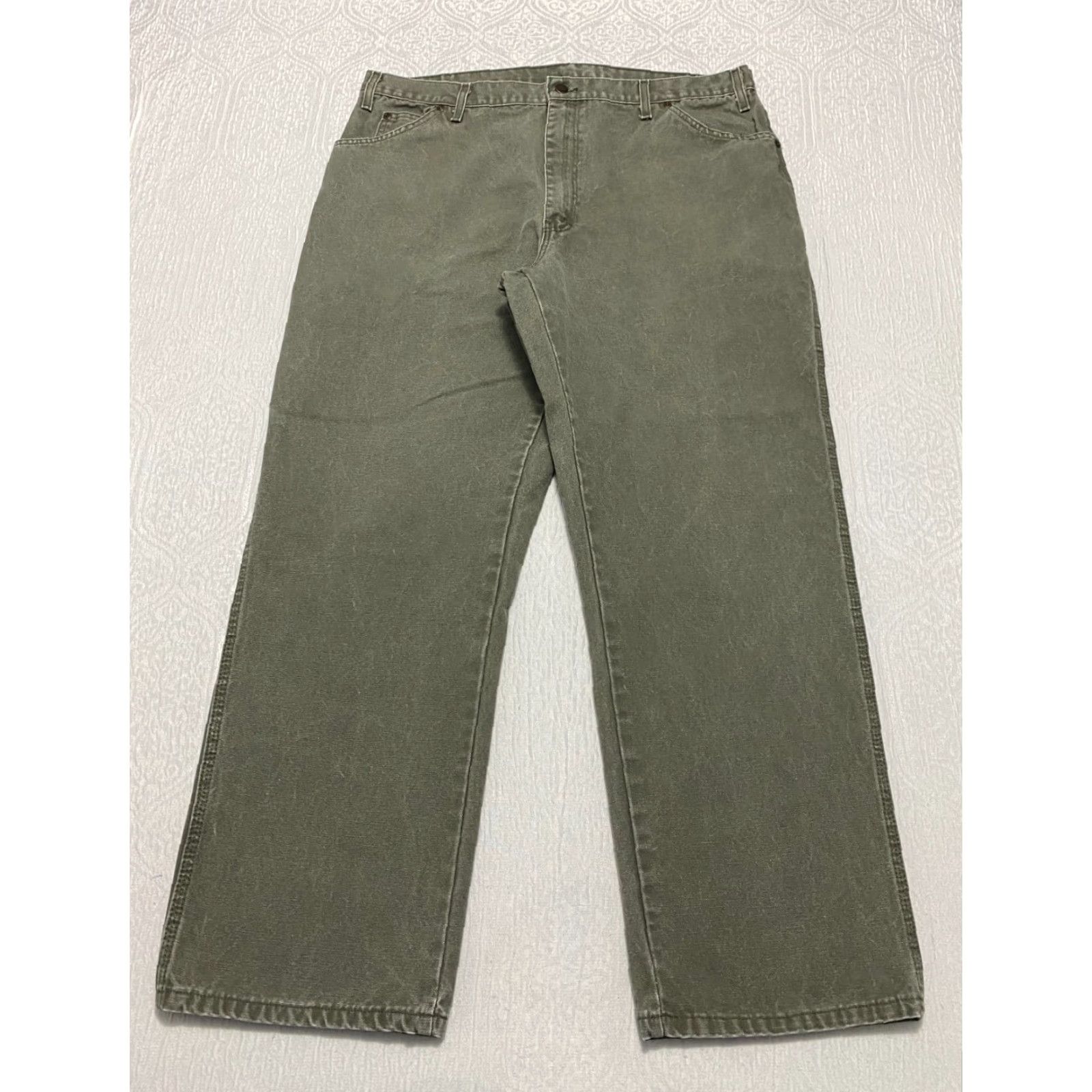 Dickies Dickies Carpenter Duck Pants Men’s 40×30 Rinsed Moss Green Heavyweight Relaxed Workwear Straight 40 Inseam Jeans? Size US 40 / EU 56 - 2 Thumbnail
