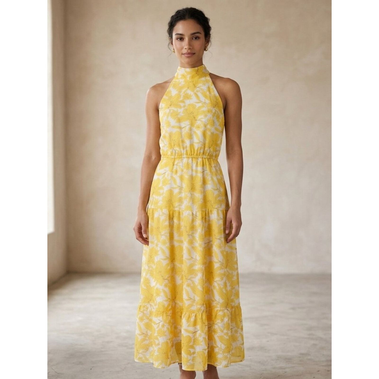 Sam Edelman Sam Edelman Yellow Printed Chiffon Floral Dress Size XS / US 0-2 / IT 36-38 - 1 Thumbnail