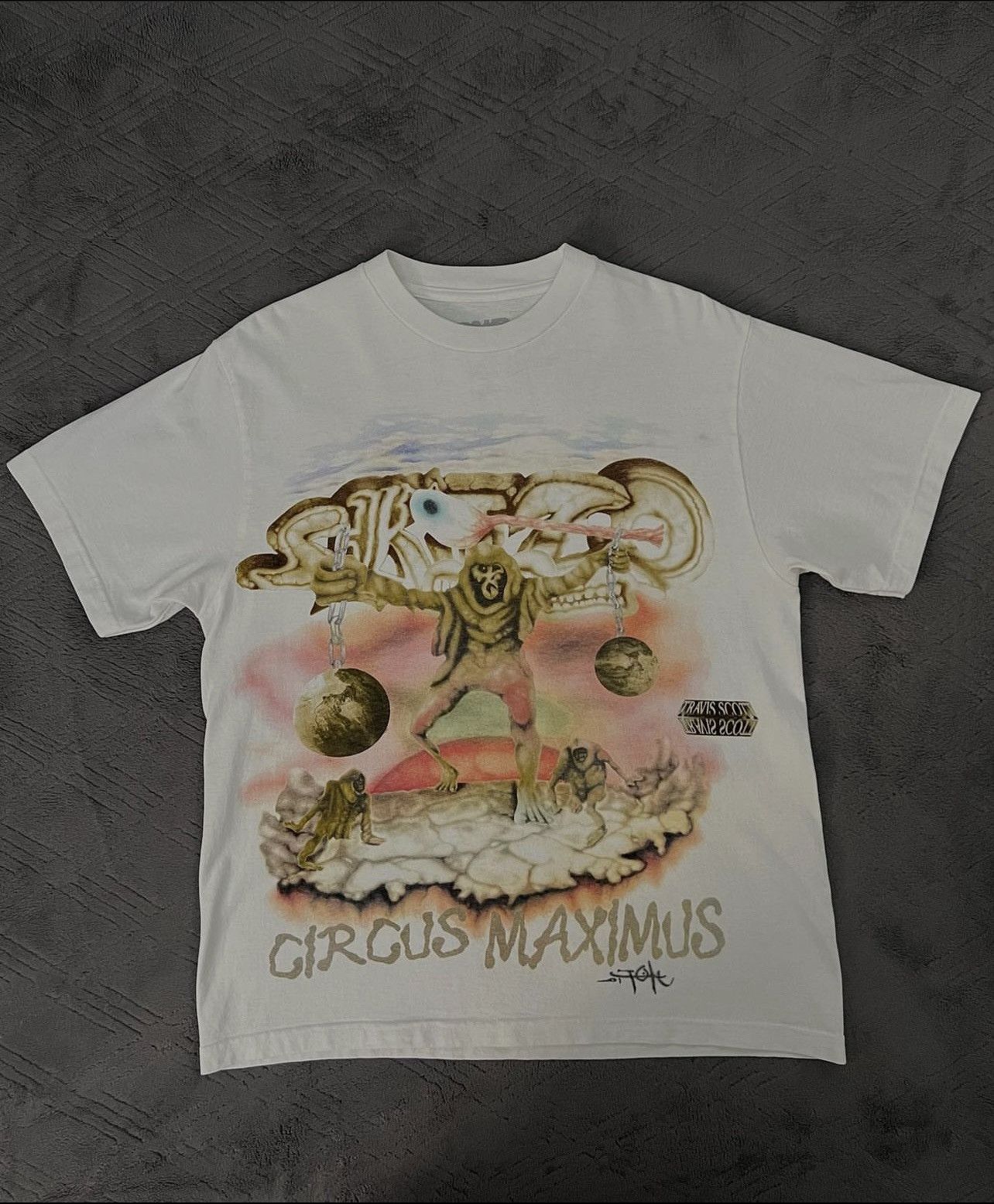 image of Travis Scott Skitzo Utopia T-Shirt in Blue, Men's (Size Medium)
