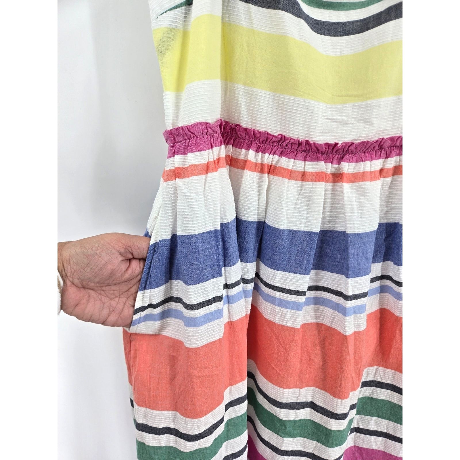 Gap NWT Gap Womens Dress Medium Empire Waist Maxi Multi Stripe Size M / US 6-8 / IT 42-44 - 10 Thumbnail