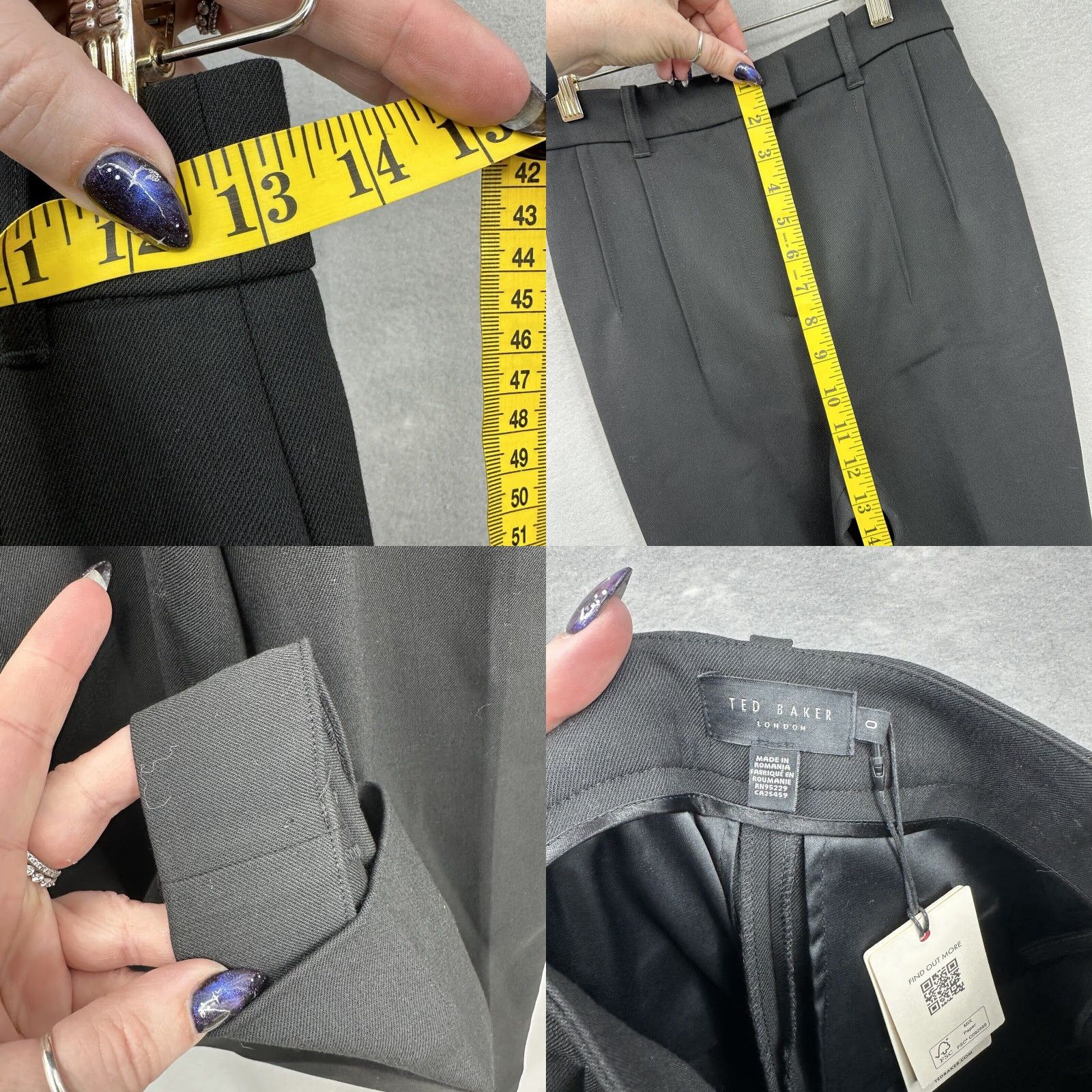 Ted Baker Ted Baker Pants Womens 0 Black Pleated Tailored Trouser 90s Hipster Dress Pants Casual Mens-? Size 25" / US 0 / IT 36 - 9 Thumbnail