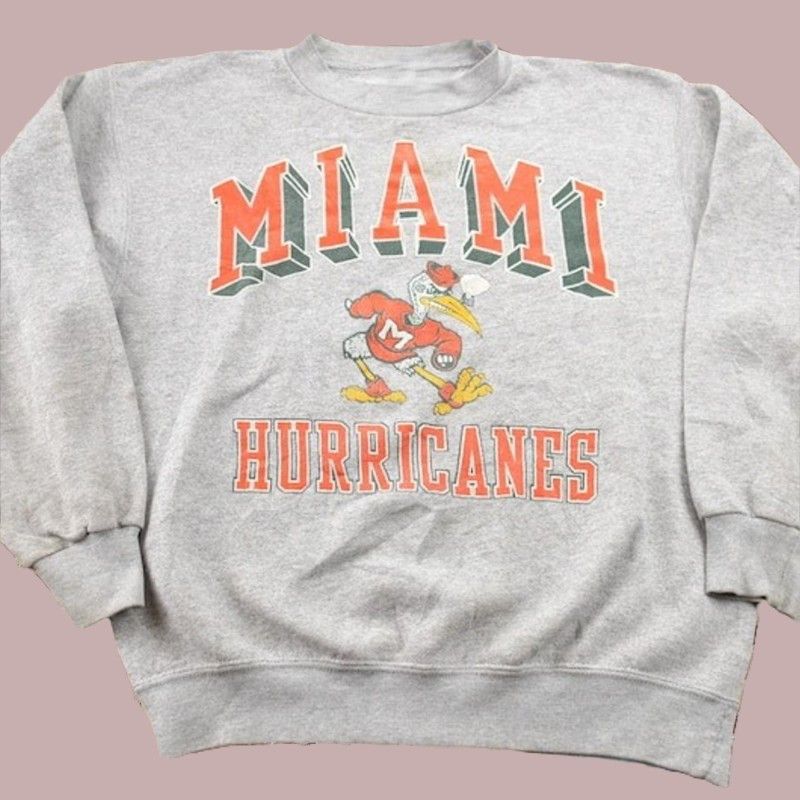 Other Vtg 1990s University of Miami Hurricanes Crewneck Sweatshirt Size US L / EU 52-54 / 3 - 2 Thumbnail