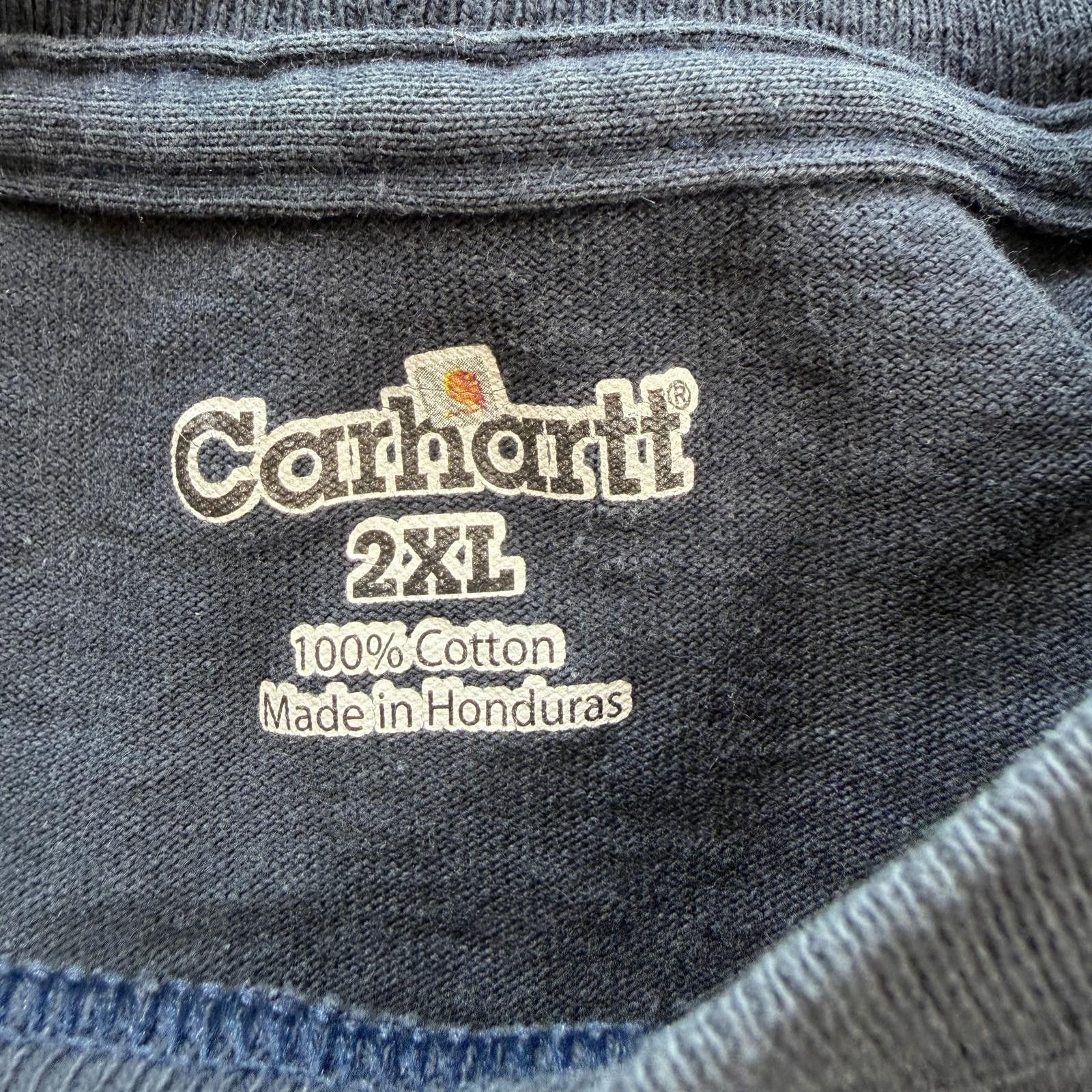 Carhartt Carhartt K214 Navy Blue Vertical Long Sleeve Shirt Mens 2XL Size US XXL / EU 58 / 5 - 5 Thumbnail