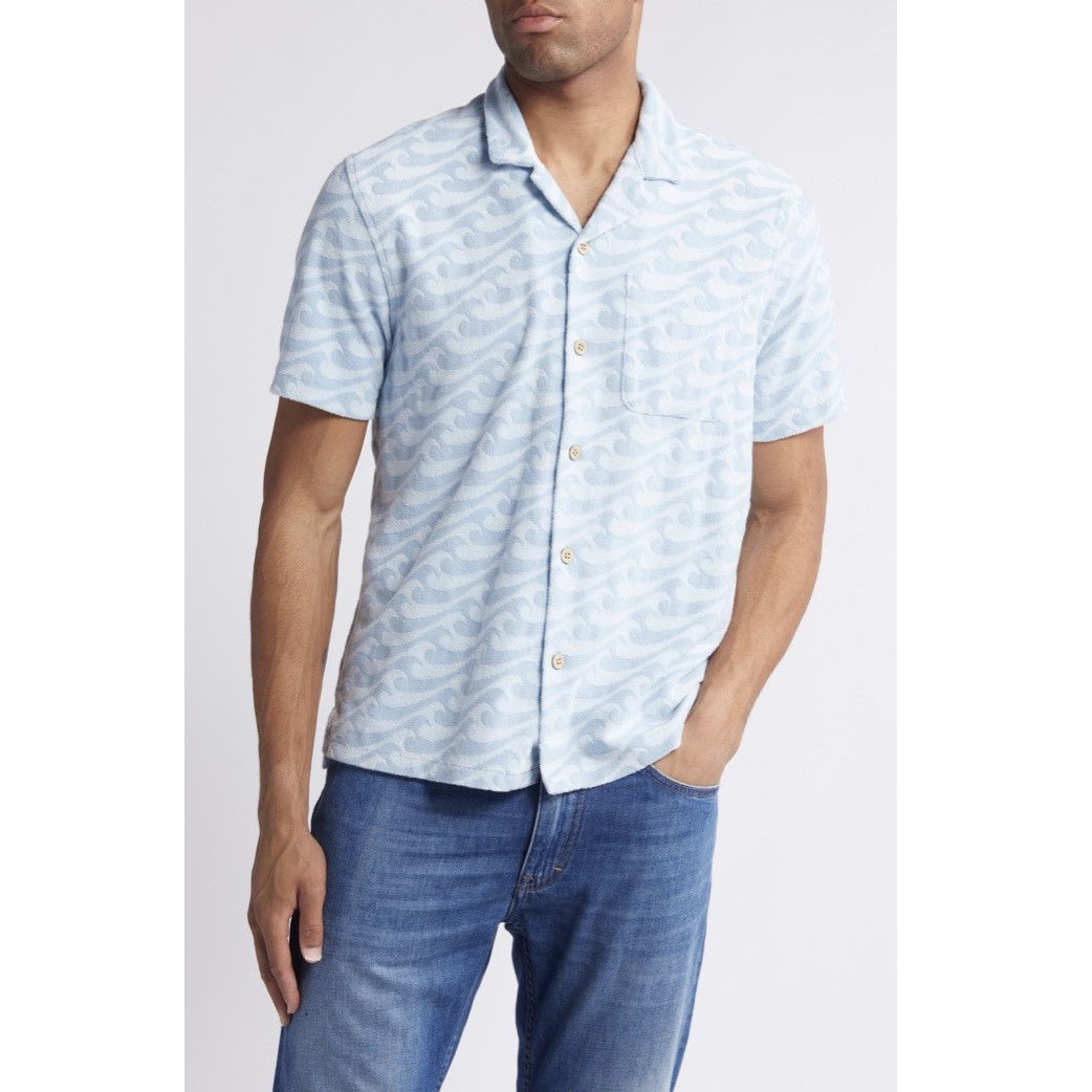 Faherty Faherty Cabana Towel Terry Surf Shirt Endless Peaks Blue M Size US M / EU 48-50 / 2 - 6 Thumbnail