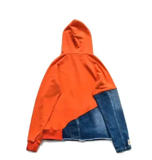 Other 2020S/S Simple Blue Japan Orange Denim Patchwork Hoodie Size US M / EU 48-50 / 2 - 2 Thumbnail