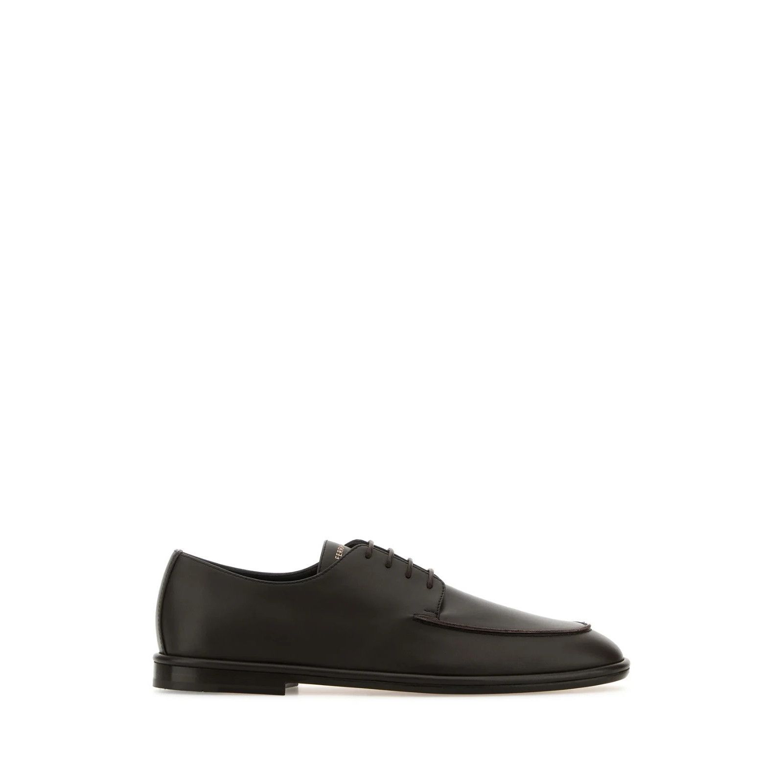FERRAGAMO Blade Brown Leather 2 Lace-up Shoes New And Authen