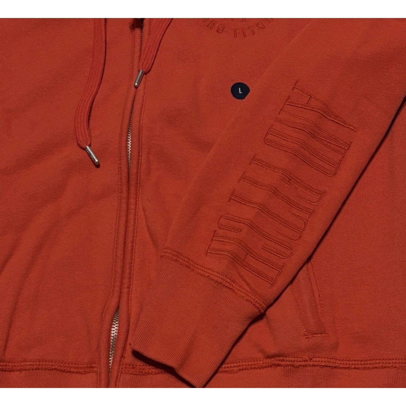Abercrombie & Fitch Logo Hoodie NY Womens L Orange Full Zip Sweatshirt Y2K NWT