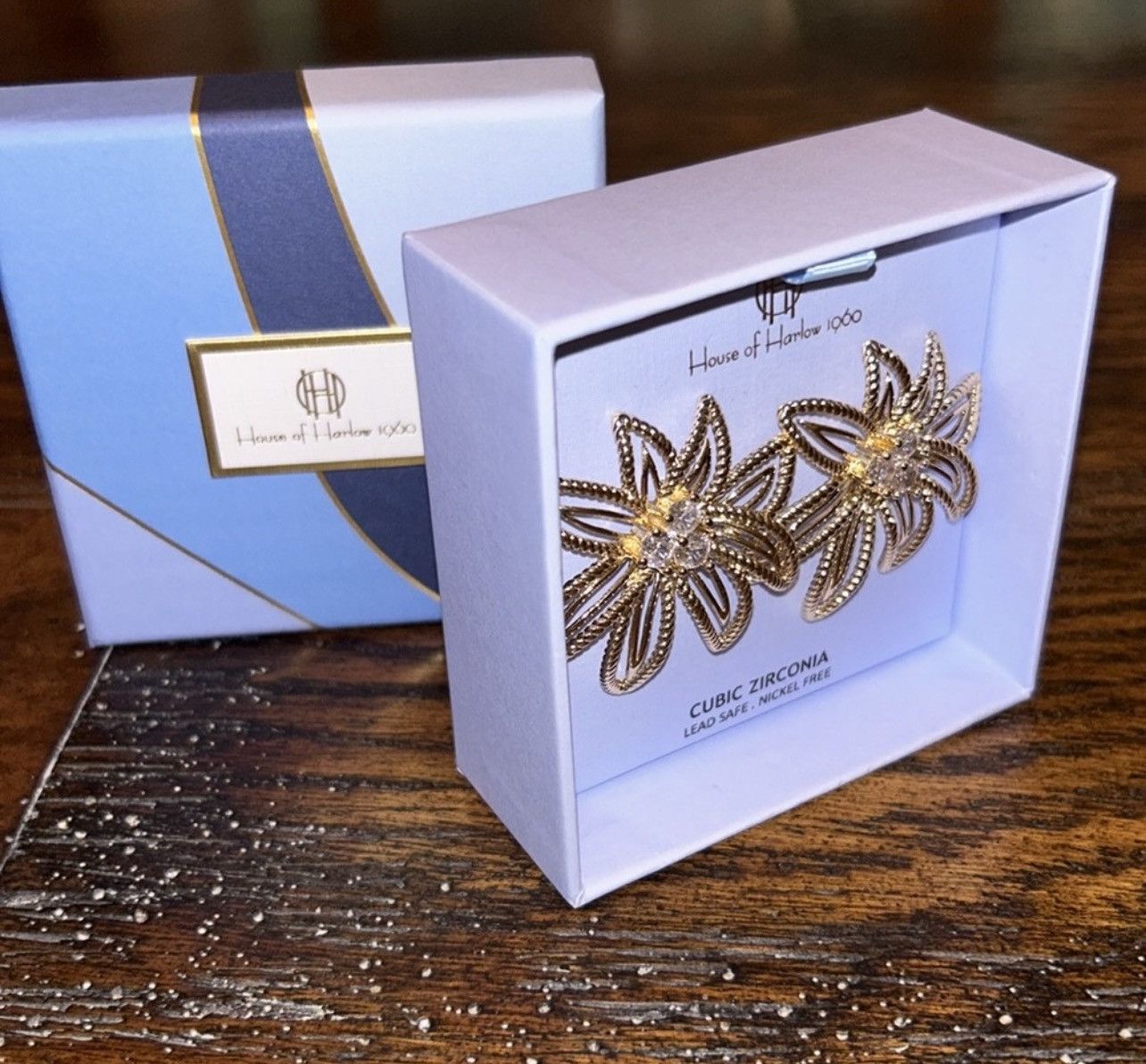 House of Harlow House Of Harlow 1960 Golden Studded Floral Crystal Earrings Size ONE SIZE - 3 Thumbnail