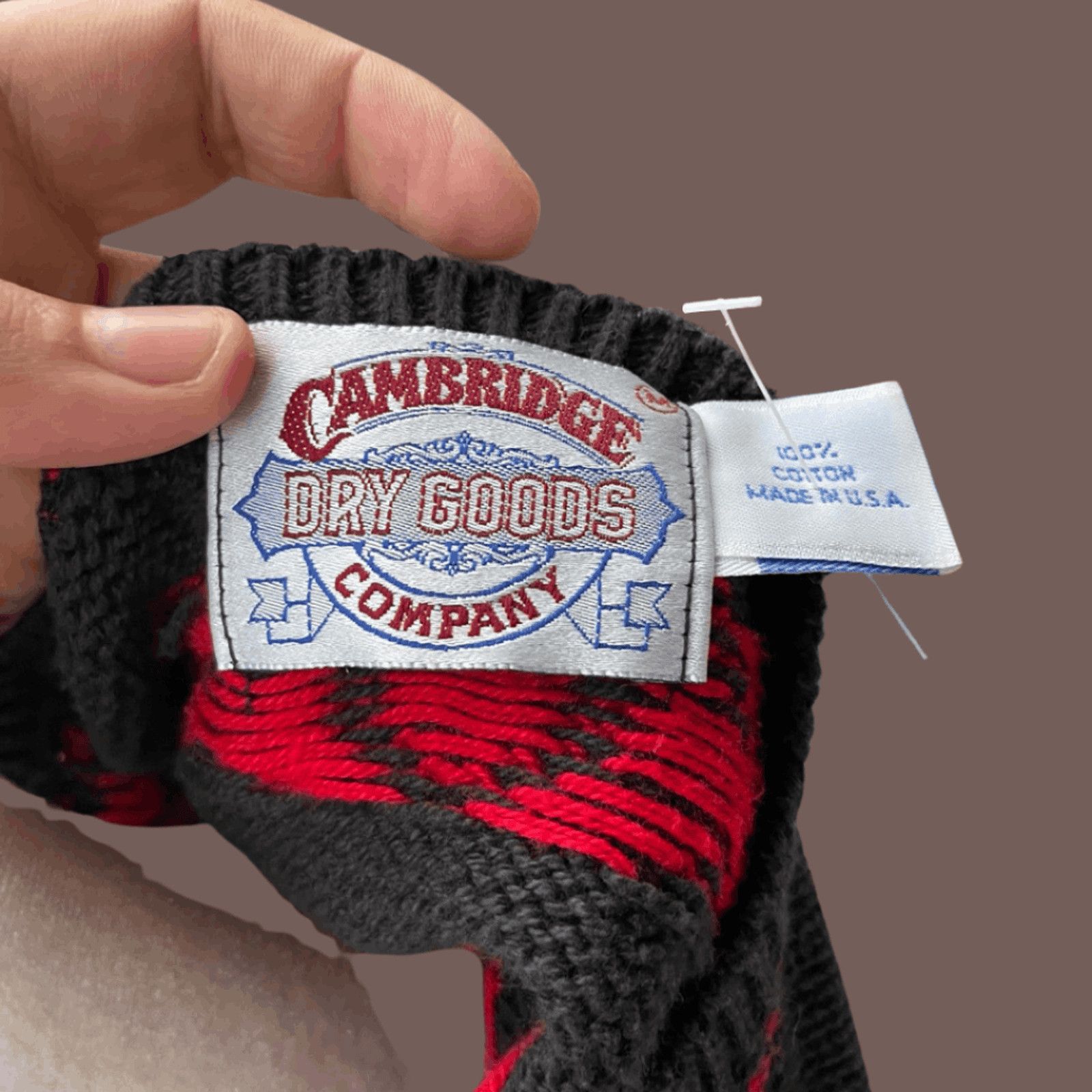 Vintage VTG Knit Sweater | Cambridge XOXO Red Black 90s Grandpa Fit Size US S / EU 44-46 / 1 - 3 Thumbnail