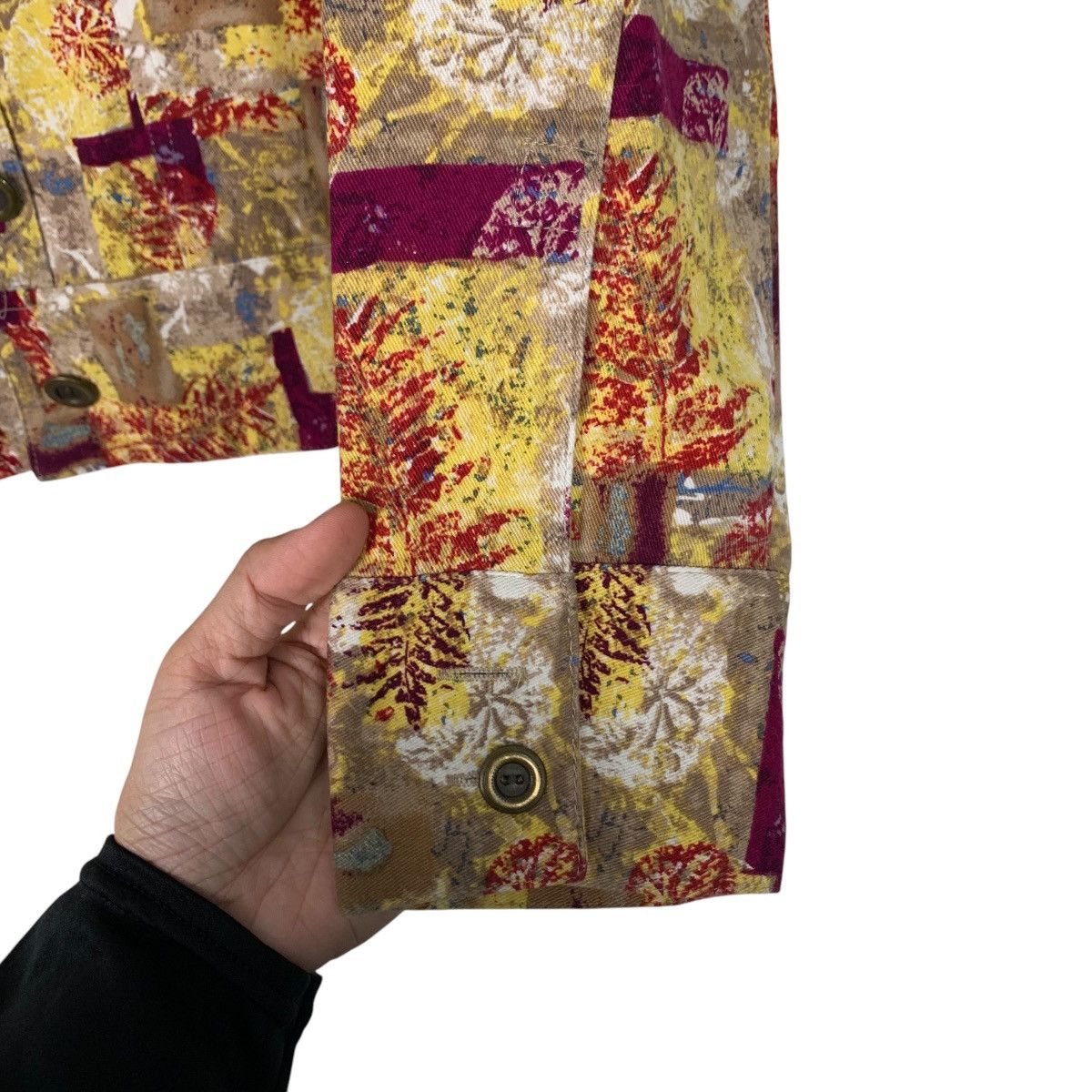 Japanese Brand CHRISTOPHER BANKS Abstract Leaf Print Shirt Jacket #2155-C95 Size M / US 6-8 / IT 42-44 - 13 Thumbnail