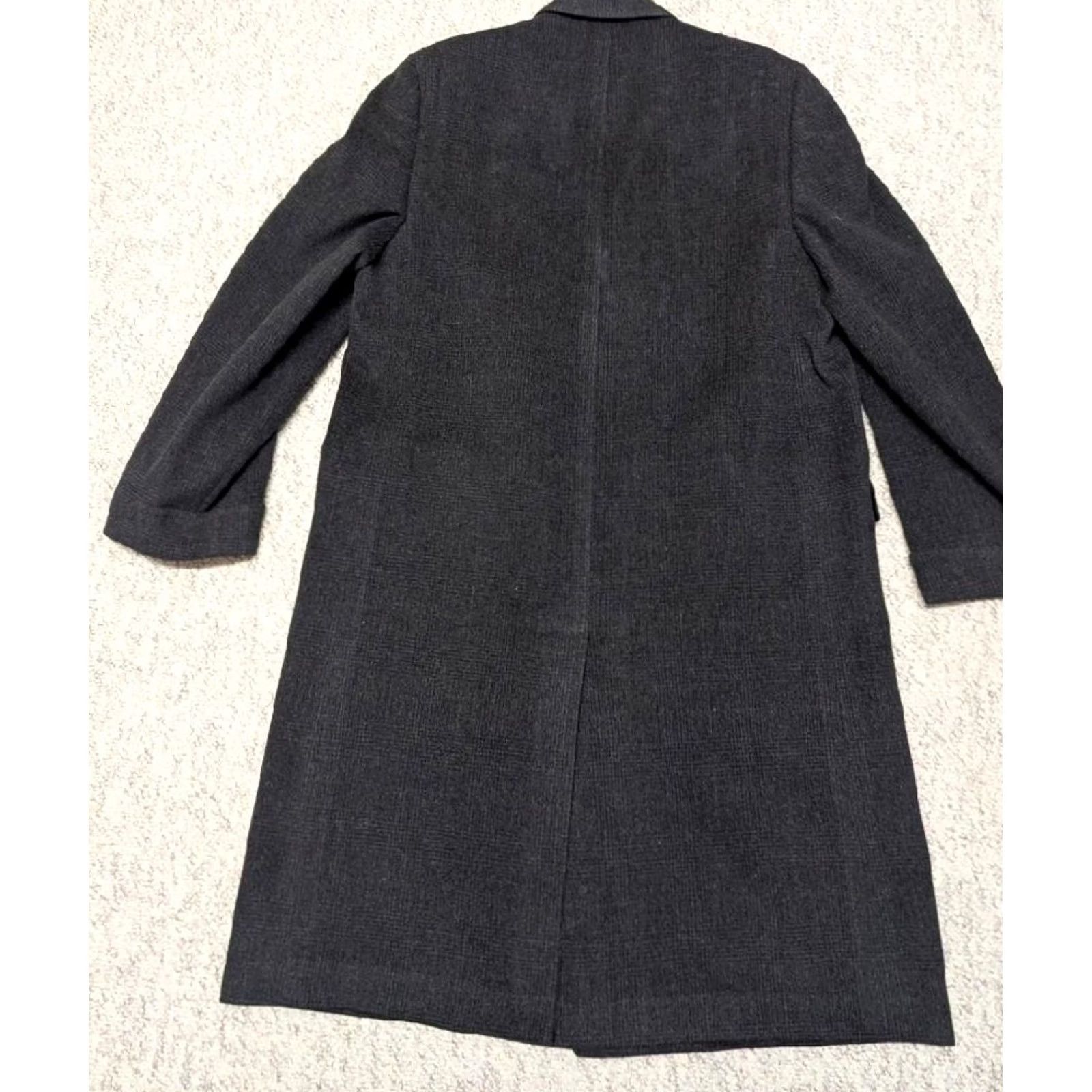 Vintage USA made 1950s vintage OVERCOAT wool 42 plaid BLACK TWEED PLAID flannel Coat Mens XS-XL Size US M / EU 48-50 / 2 - 3 Thumbnail