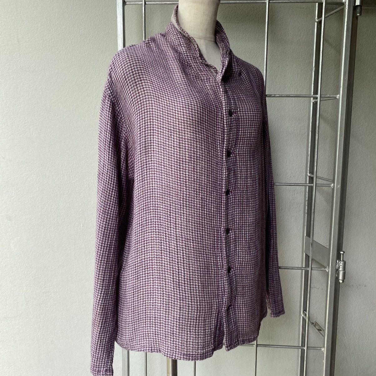 Issey Miyake Plantation Textured Check Shirt Size M / US 6-8 / IT 42-44 - 15 Thumbnail