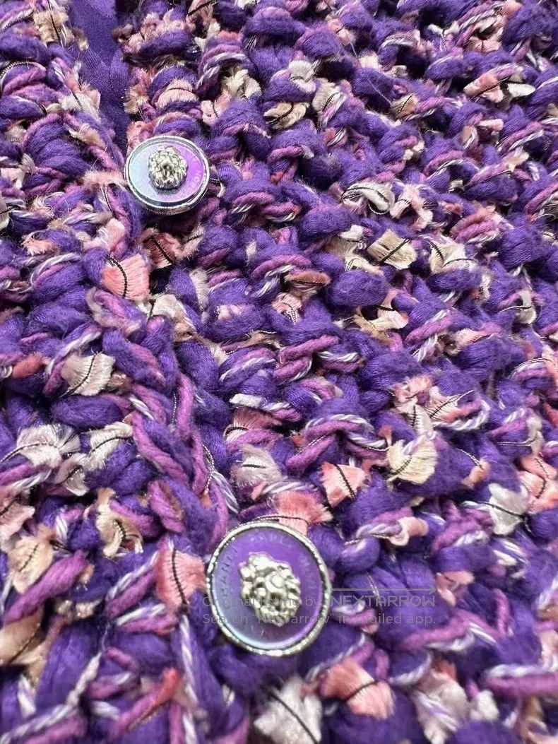 Chanel Chanel Purple woven short-sleeved jacket Size XS / US 0-2 / IT 36-38 - 4 Thumbnail