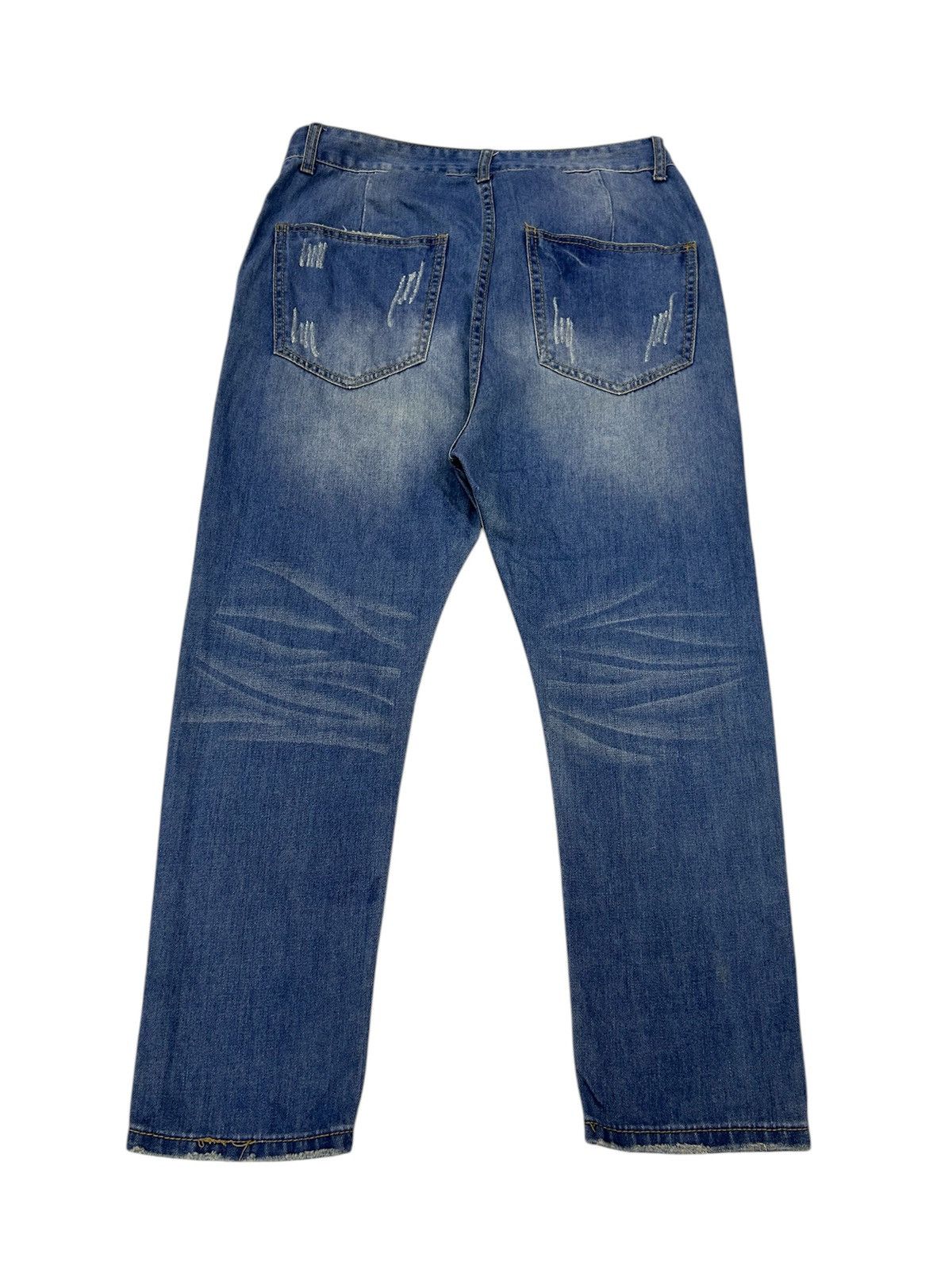 Japanese Brand × Vintage Vintage Japanese Ripped Denim Patches Style Jeans Size US 31 - 8 Thumbnail