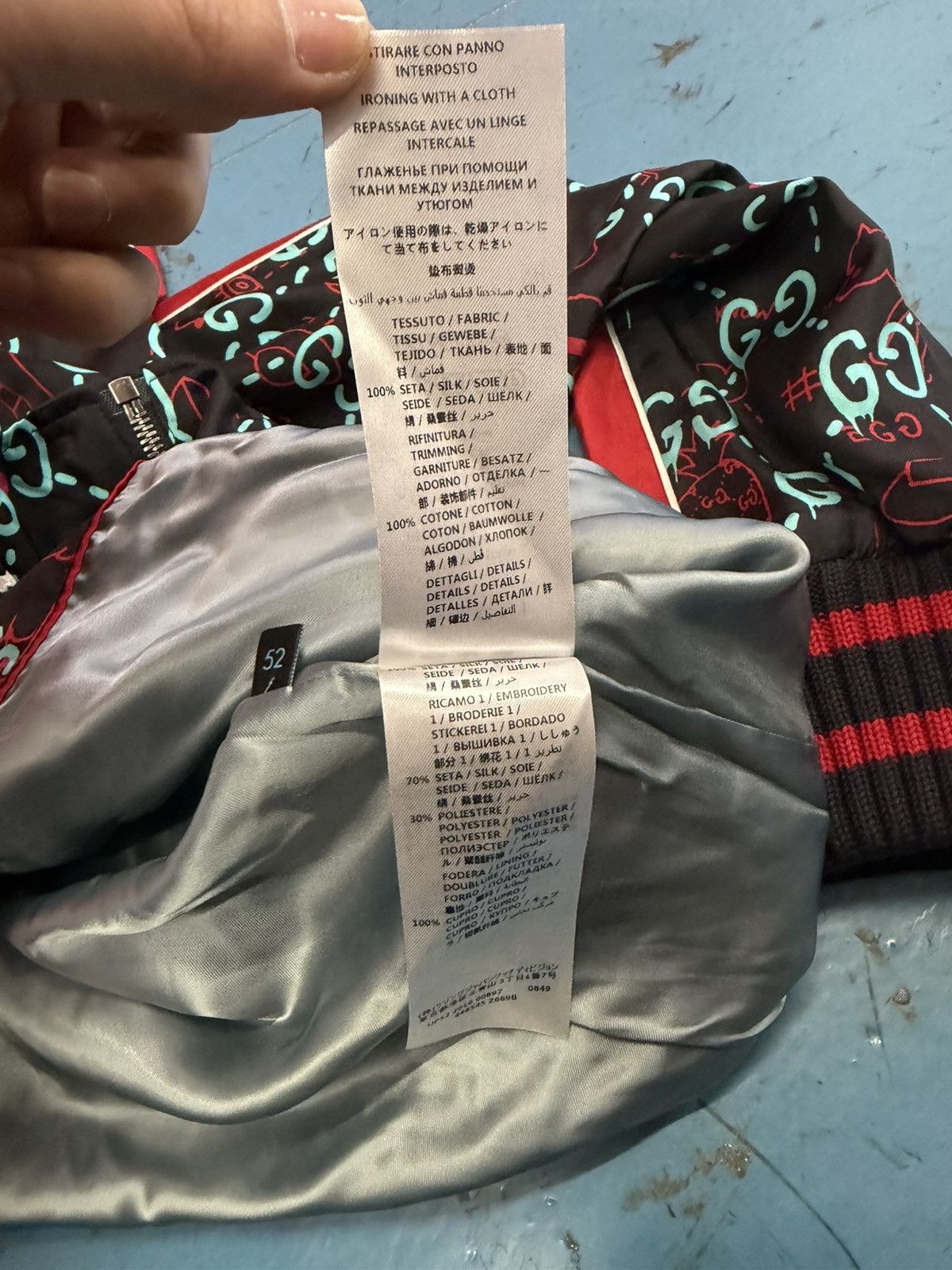 Gucci GUCCI GHOST SILK BLACK BOMBER Size US L / EU 52-54 / 3 - 6 Thumbnail