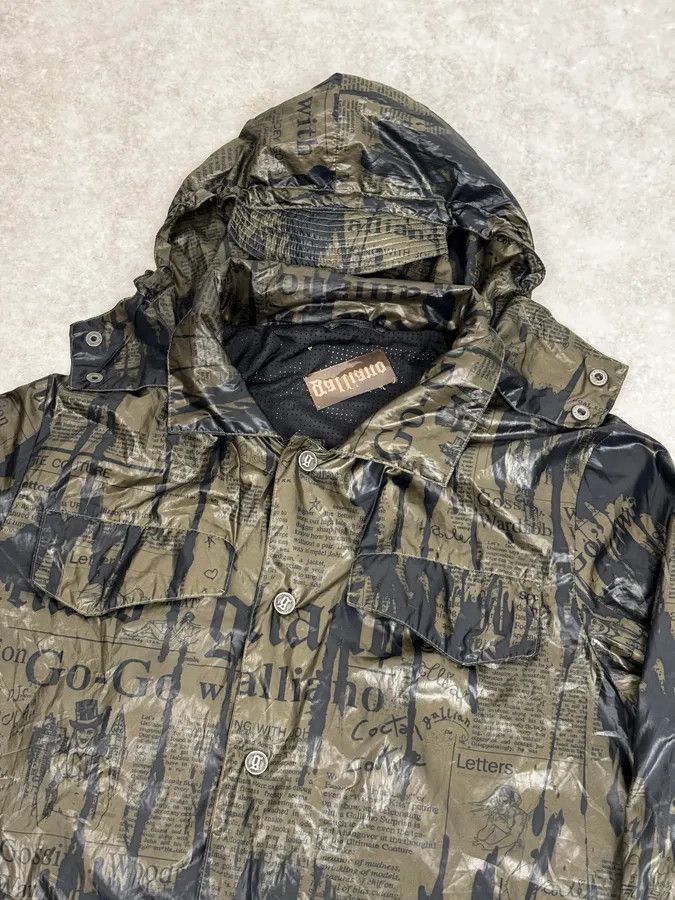 John Galliano SS2008 Galliano 2 in 1 Khaki Brown & Black Newspaper Windbreaker Jacket Size US M / EU 48-50 / 2 - 11 Thumbnail