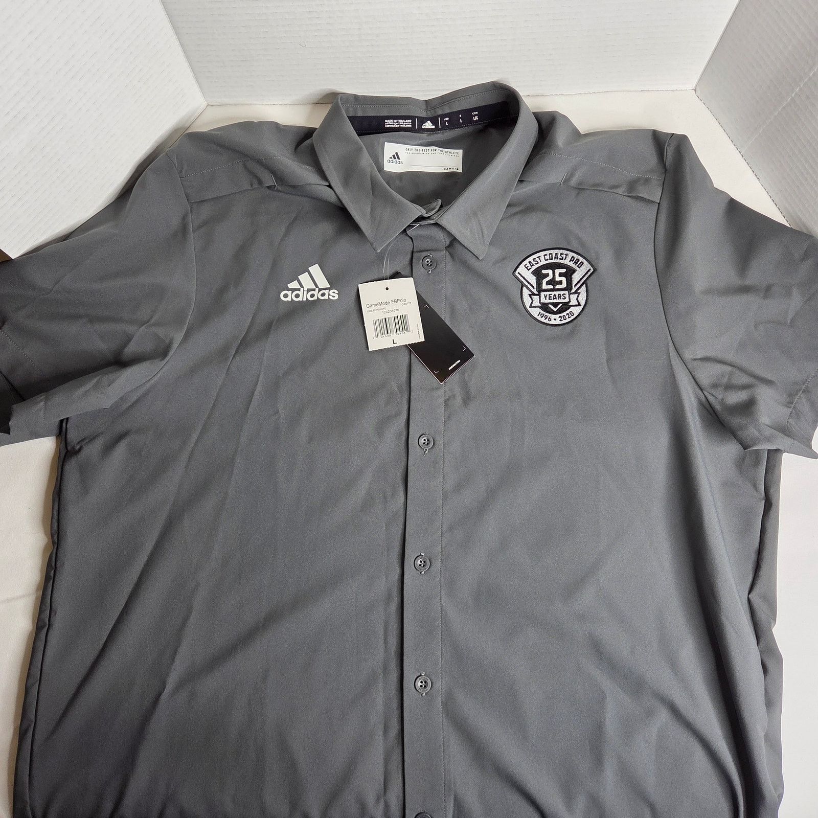 Adidas Men's Addias Gray East Coast Pro Button Down Polo Size US L / EU 52-54 / 3 - 2 Thumbnail