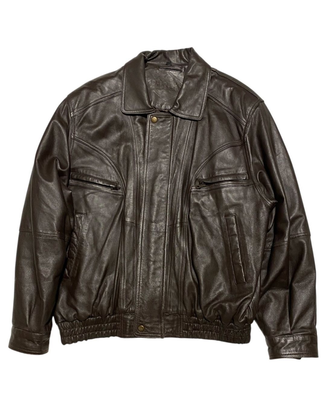 Genuine Leather 90’s real leather brown jacket Avirex Schott Diesel style Size US L / EU 52-54 / 3 - 1 Thumbnail