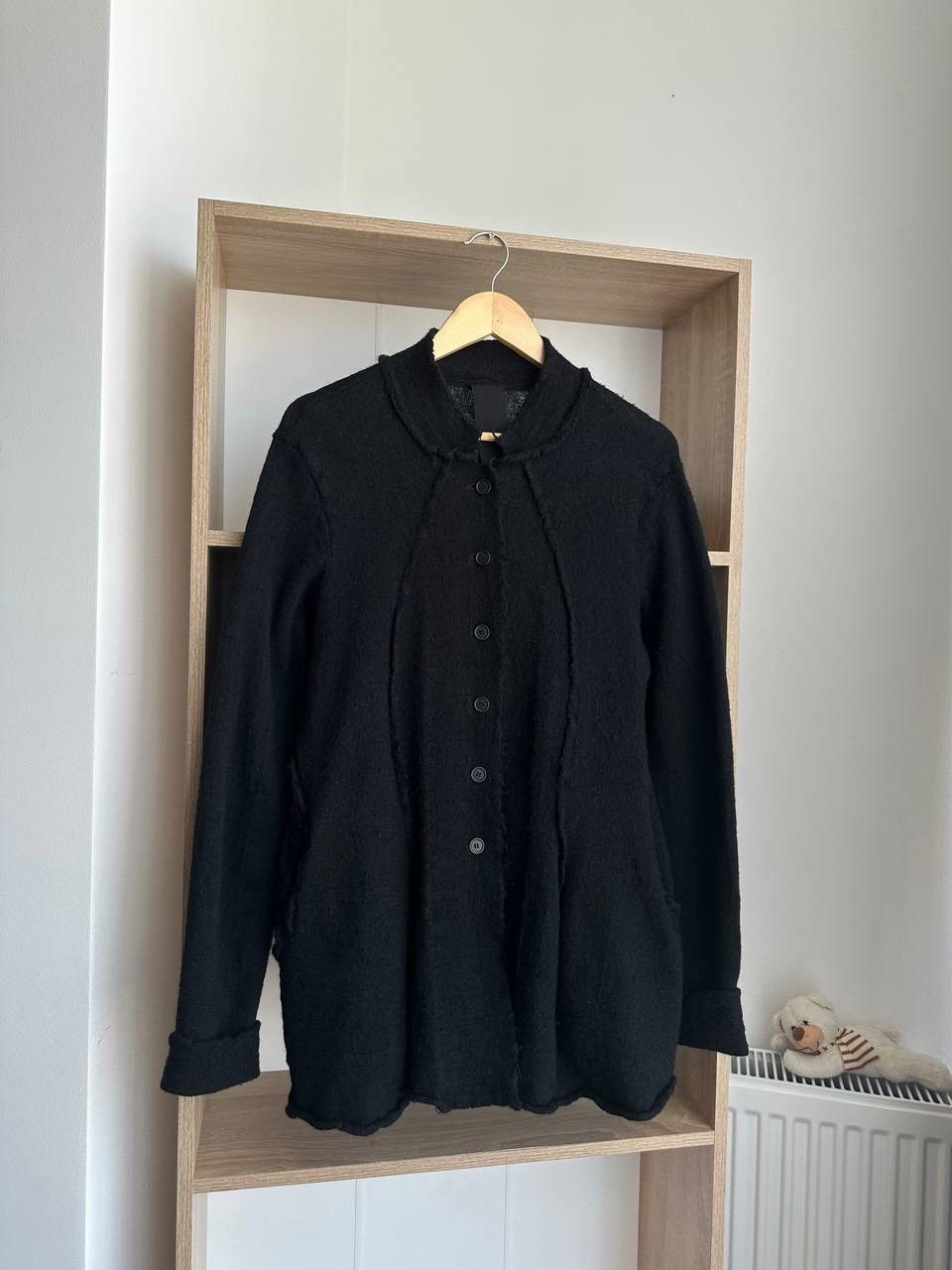 Rundholz × Vintage Vintage Rundholz Black Wool Cardigan Avant Garde Sweater Size US M / EU 48-50 / 2 - 4 Thumbnail