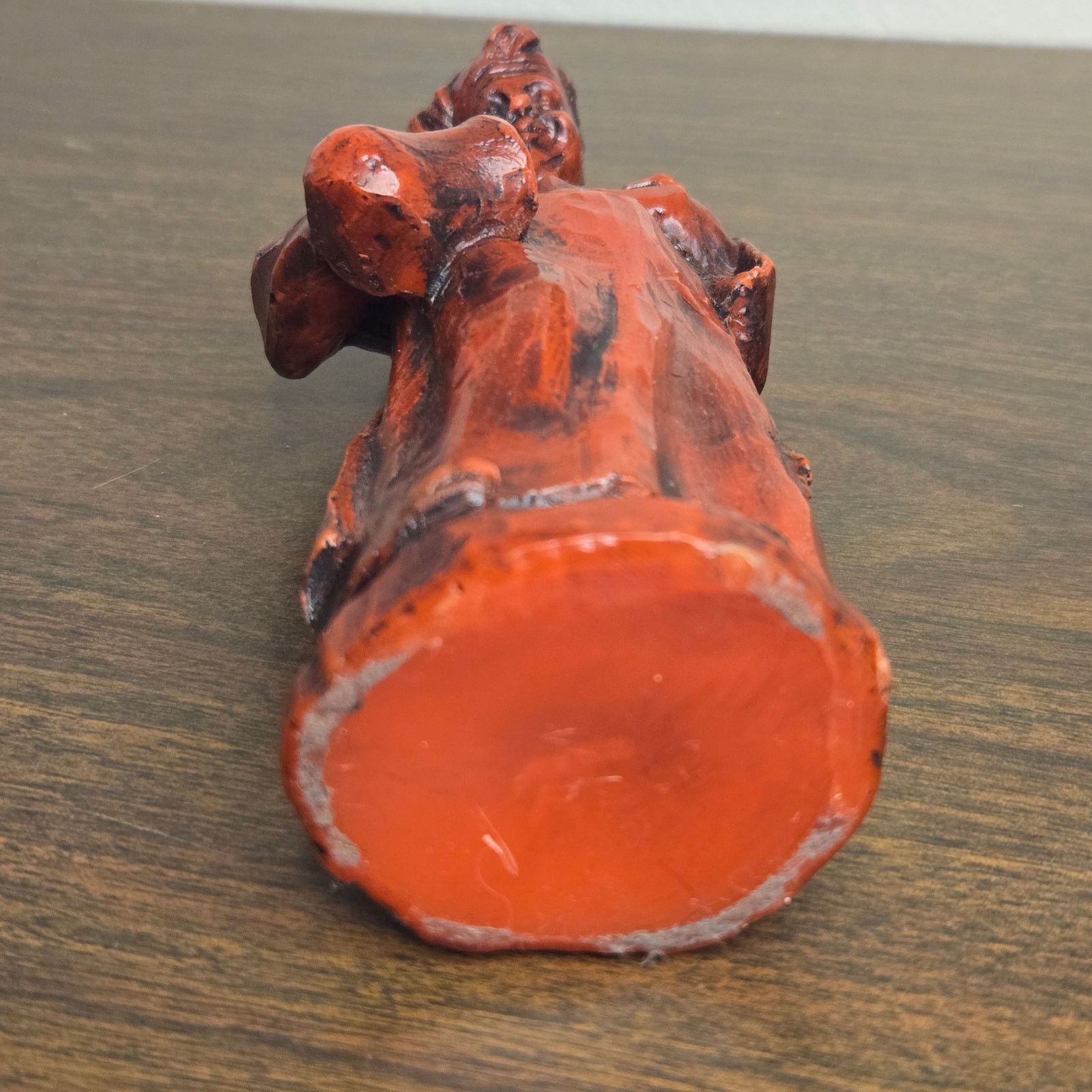 Vintage Vintage Hand-Carved Monk Folk Art Figurine - Red Patinated Size ONE SIZE - 4 Thumbnail