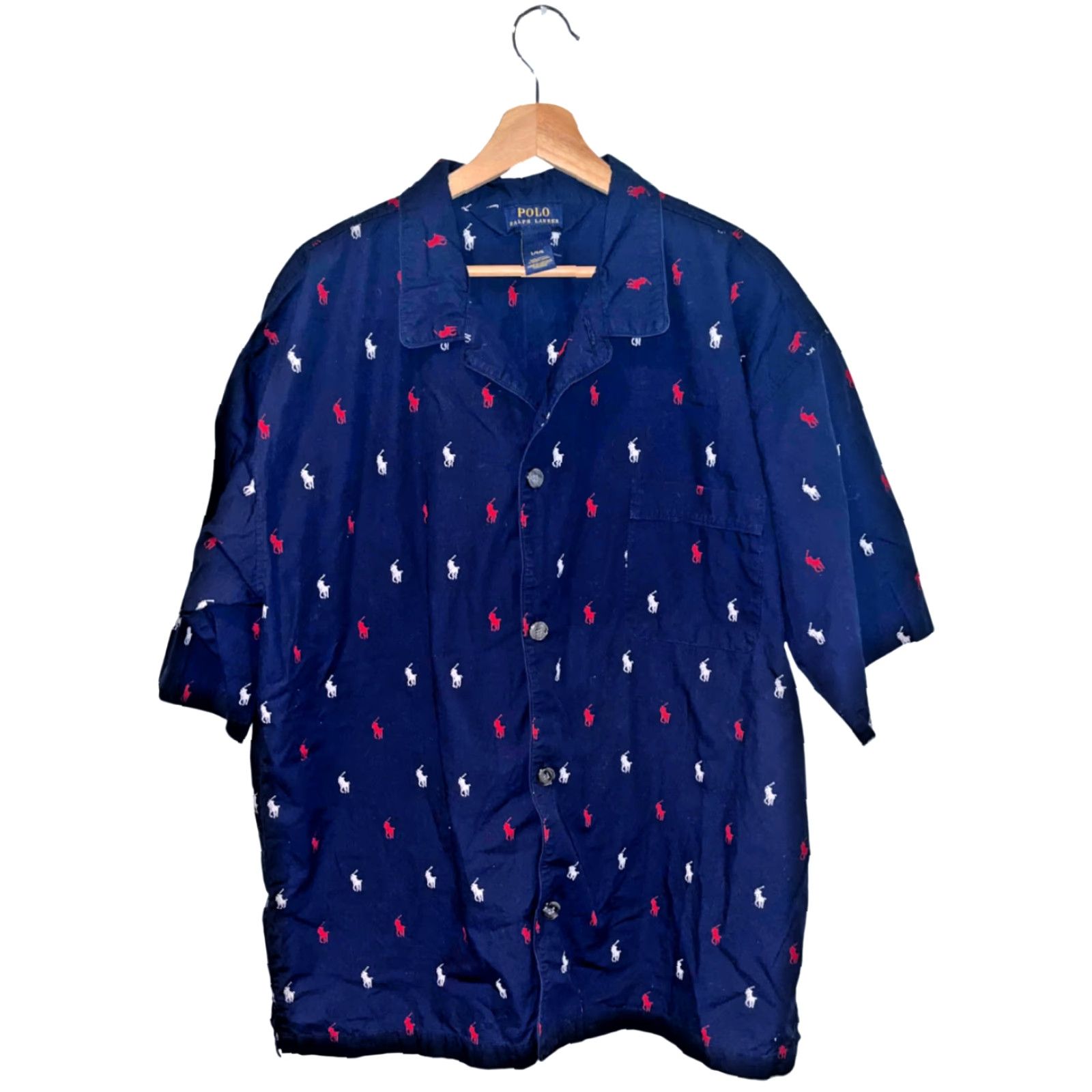 Polo Ralph Lauren Polo Ralph Lauren Pajama Top Shirt Allover Pony Short-Sleeve Multicolor Logo Collared Button Cotton Jersey Men Size L Instant Classic Size US S / EU 44-46 / 1 - 5 Thumbnail