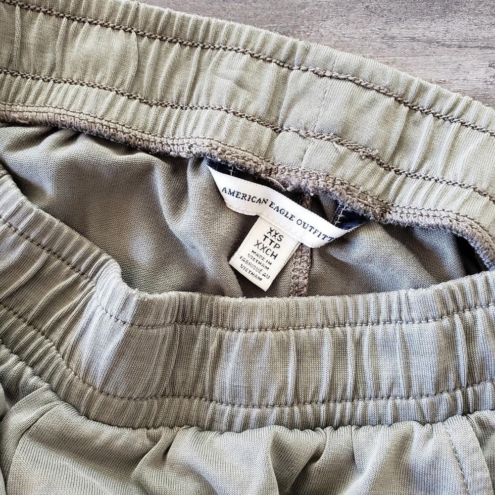 Designer Olive Faded AEO Cropped Jogger Pant Size 25" / US 0 / IT 36 - 4 Thumbnail