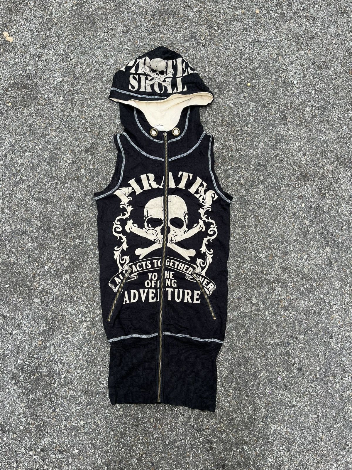 Affliction Crazy Vintage Y2K d.i.a Pirates Skull Zip Hoodie Jacket Punk Size US M / EU 48-50 / 2 - 1 Thumbnail