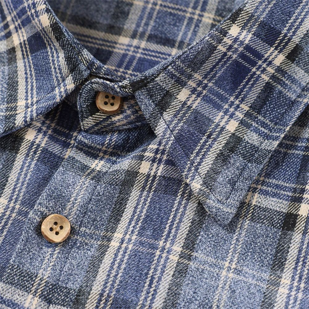 Vintage Men's American retro distressed plaid long-sleeved shirt Size US M / EU 48-50 / 2 - 3 Thumbnail