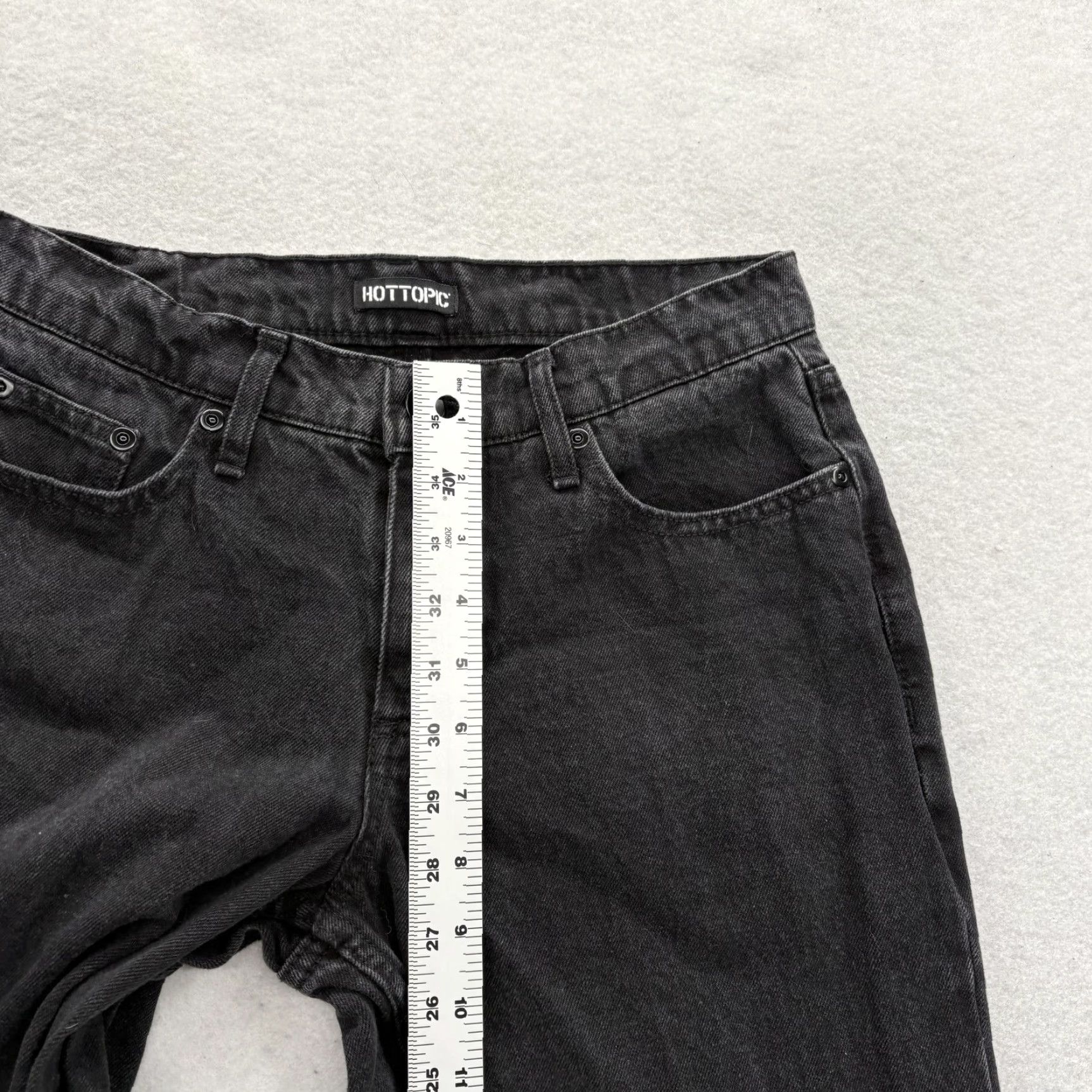 Hot Topic Hot Topic Jeans Mens 28x32 Black Dark Wash Relaxed Skull Patch Denim Gothic Punk Jeans Shirt, Pants, Pants? Size US 28 / EU 44 - 7 Thumbnail