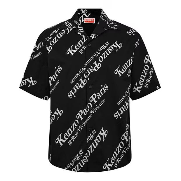 image of Kenzo O1G2R1Mq0424 Short Slv Shirts In Black & White in Black/White, Men's (Size XL)