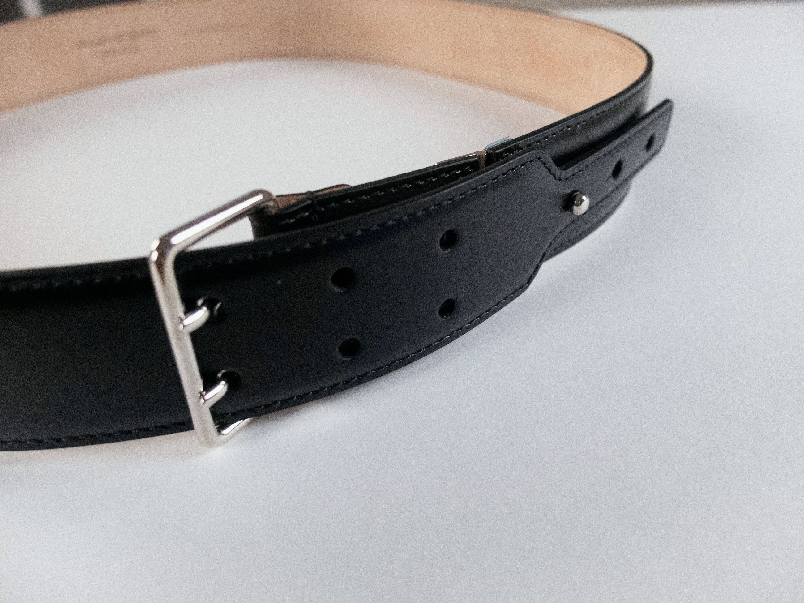 Alexander McQueen ALEXANDER MCQUEEN black leather military belt Size 100 q Size 38 - 3 Thumbnail