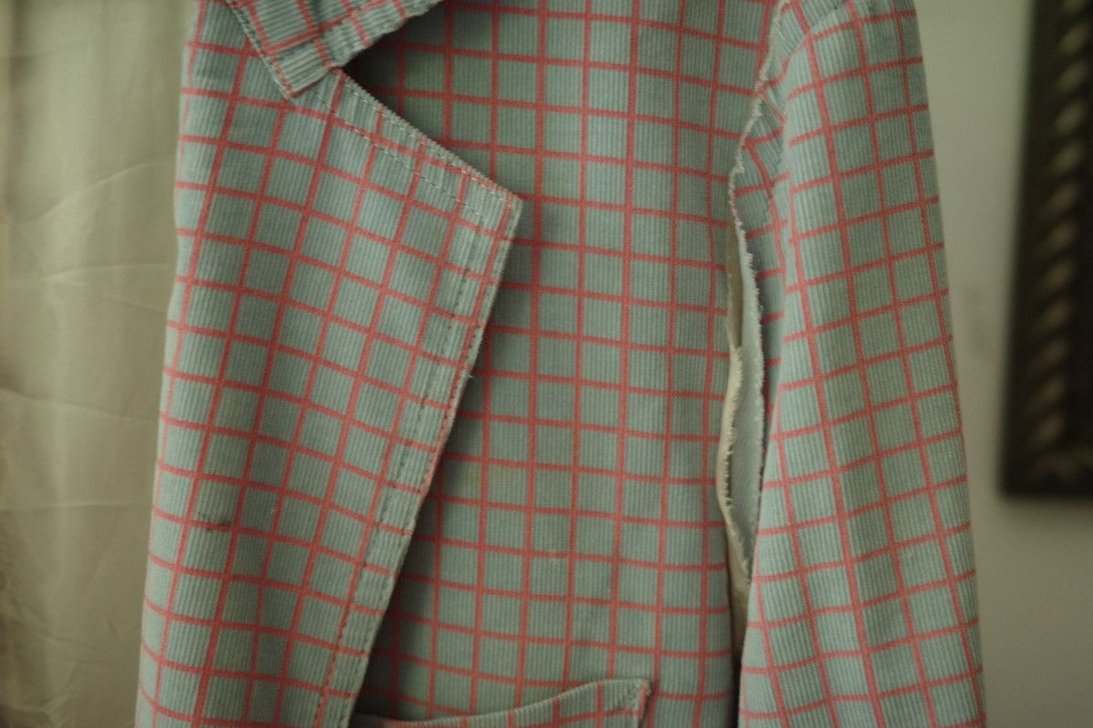 Sulvam Blue And Vermillion Checkered Blazer Size 44R - 5 Thumbnail