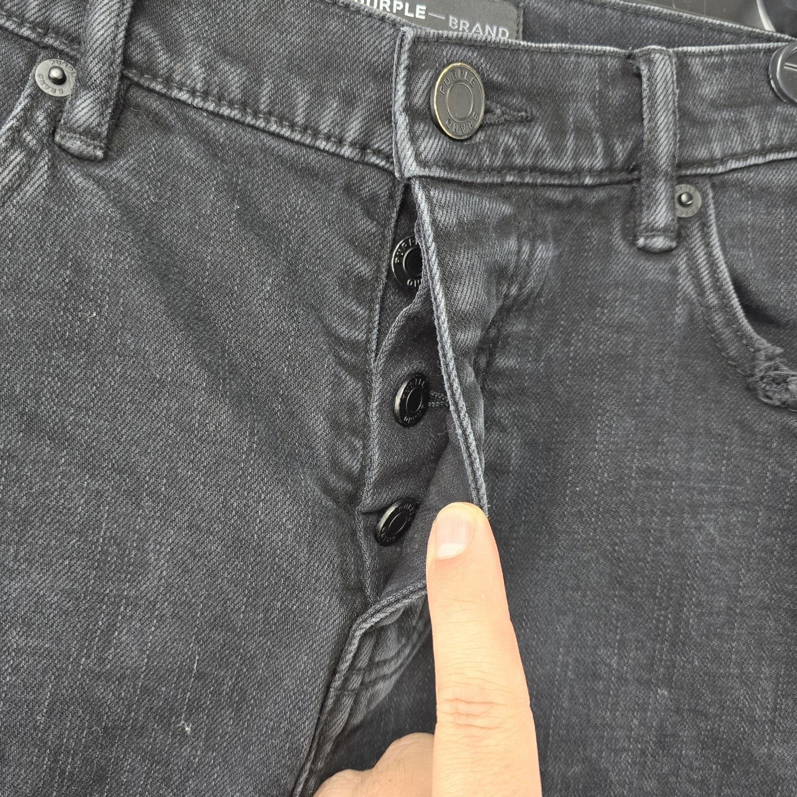 Purple Brand Purple Brand Jeans Mens 33x30 Black P001 Distressed Slim Fit Size US 33 - 3 Thumbnail