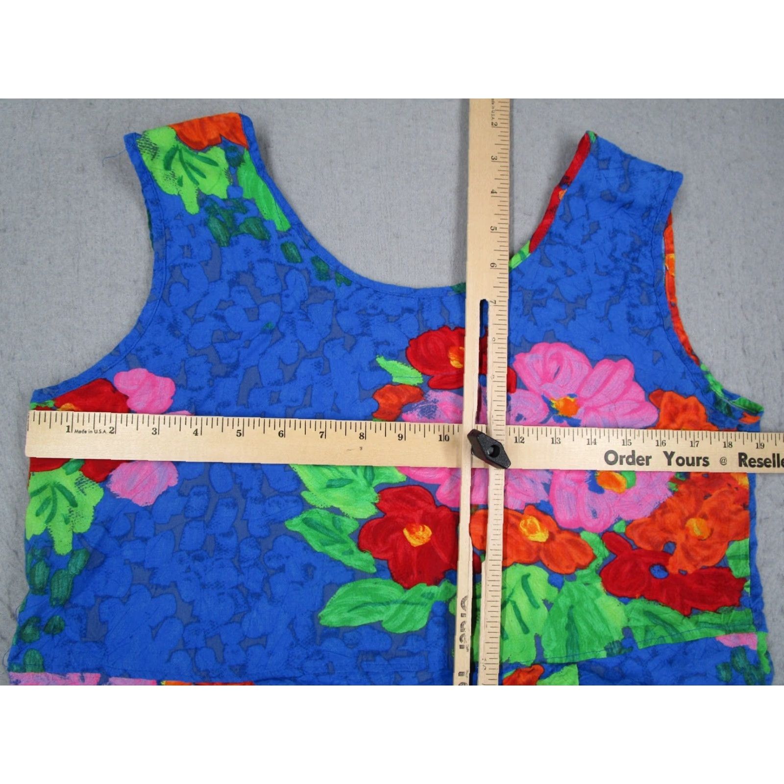 Jams World VINTAGE Jams World Dress Womens Large Blue Bluquet W334-BLUQ Rayon Made USA Hawaiian Sundress Size L / US 10 / IT 46 - 6 Thumbnail