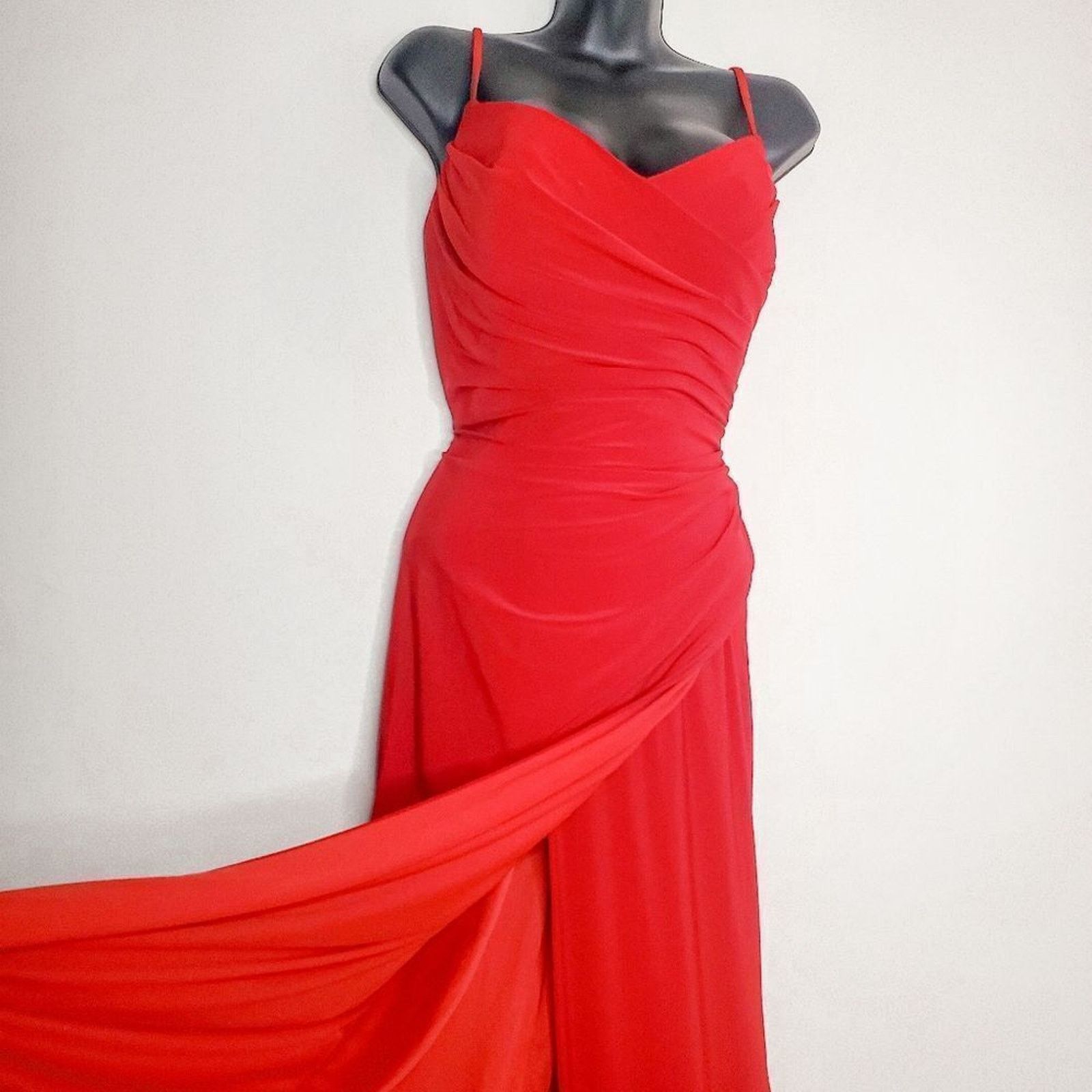 Vintage La Femme Red Ruched Open Back Corset Formal Prom Dress Sz 8 Size M / US 6-8 / IT 42-44 - 4 Thumbnail