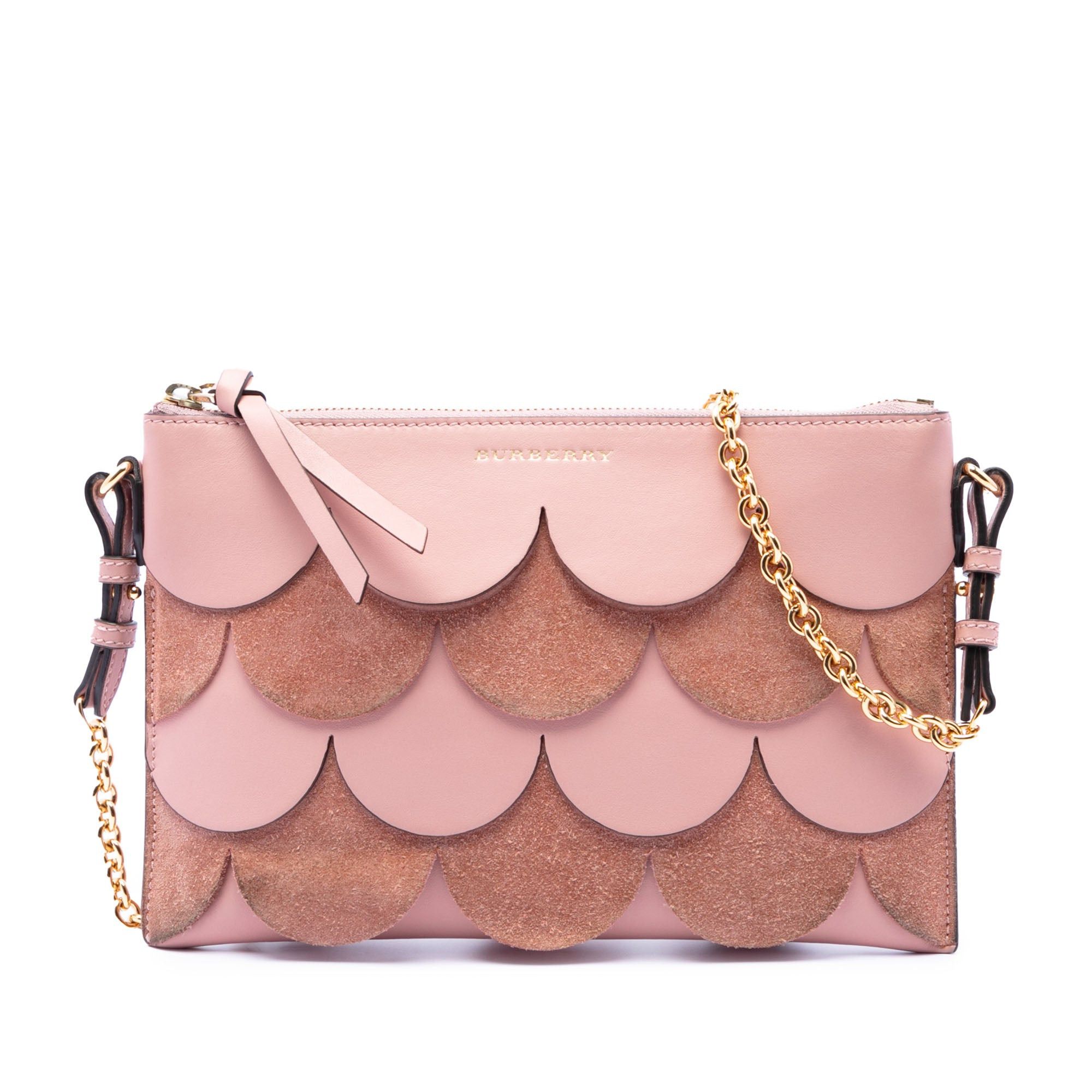 Burberry Scalloped Leather and Suede Peyton Crossbody Size ONE SIZE - 1 Thumbnail