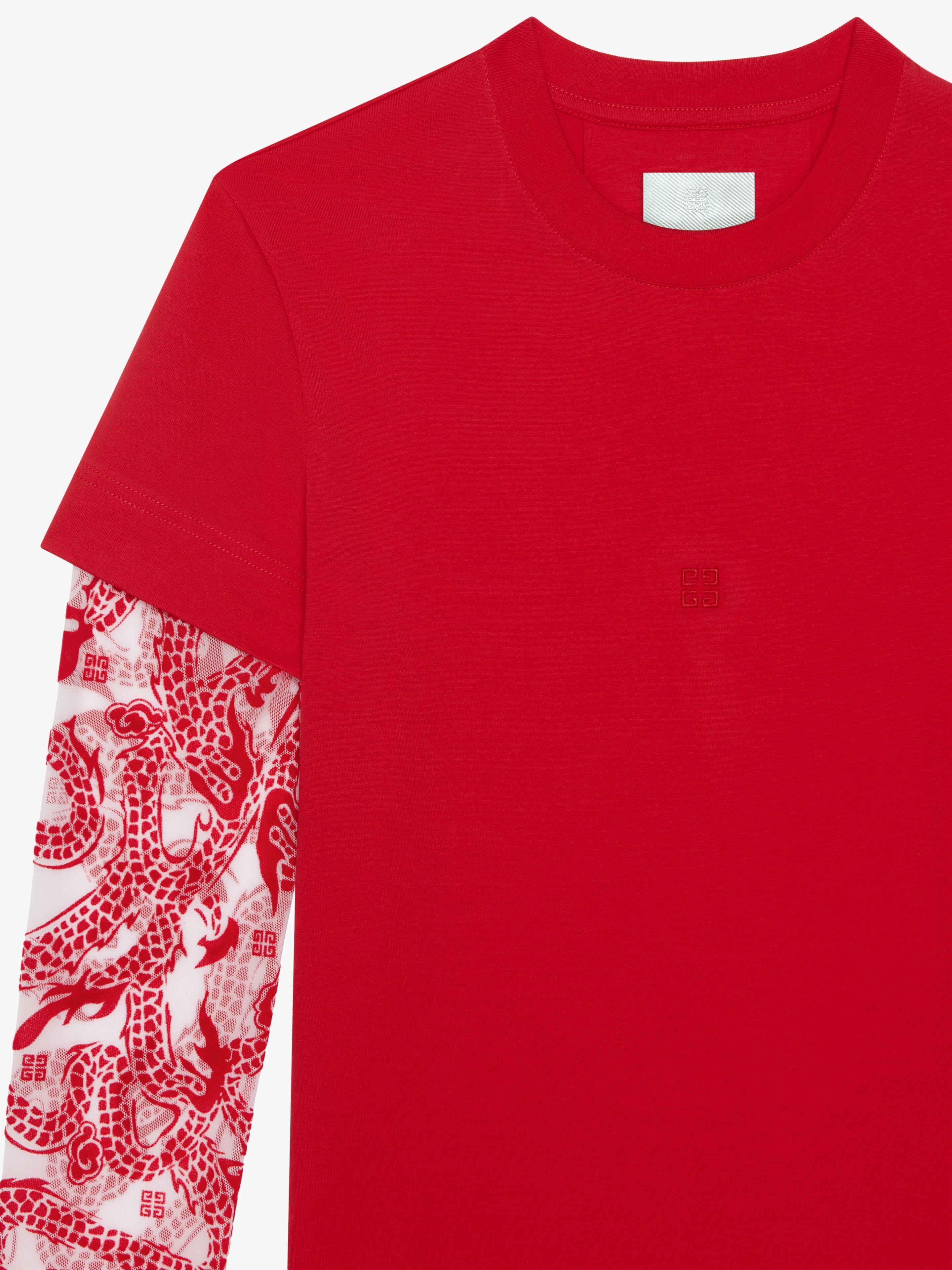 Givenchy o1srvl11e0724 Overlapping T-Shirt in Multicolor Size M / US 6-8 / IT 42-44 - 2 Thumbnail