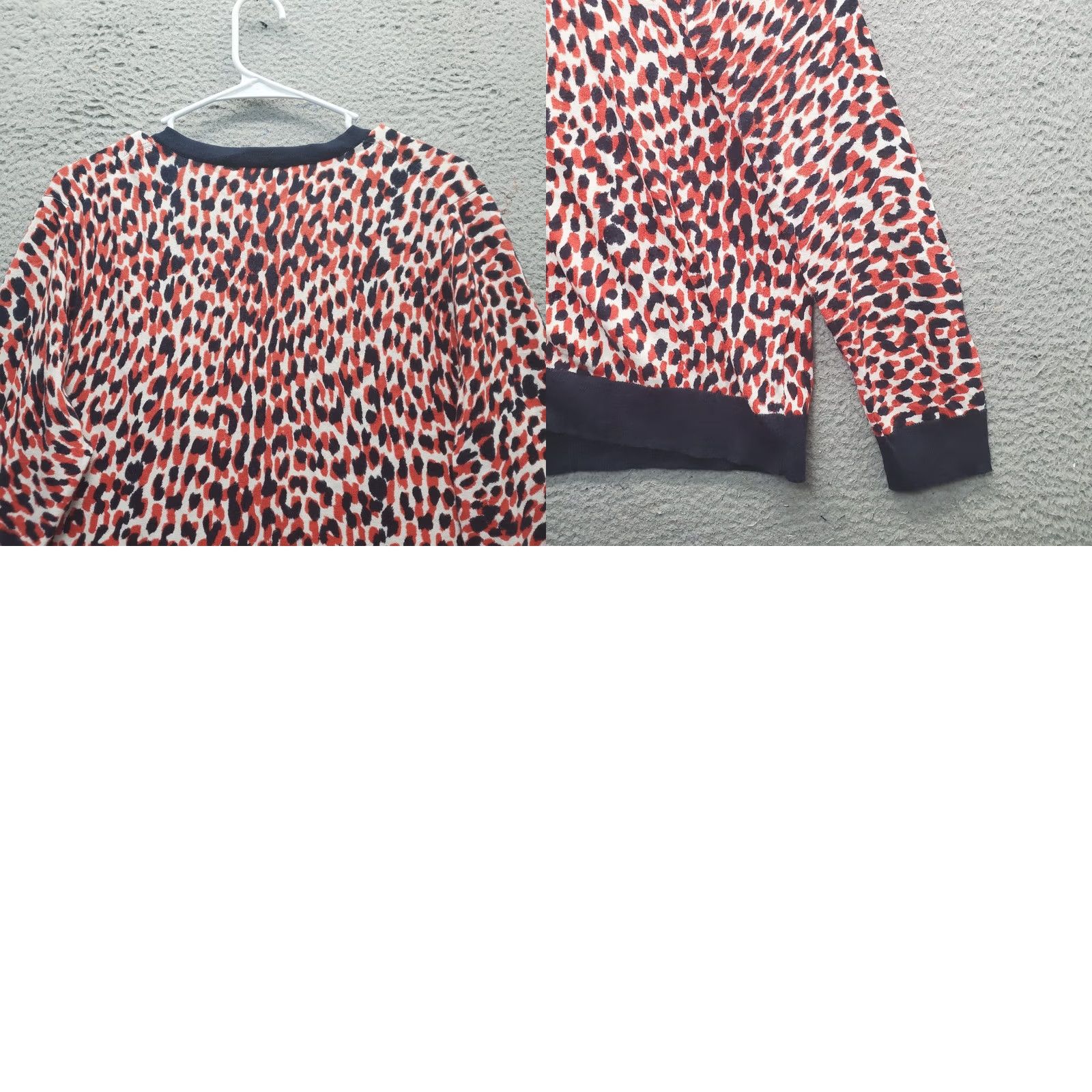 Tommy Hilfiger Tommy Hilfiger Womens XL Cardigan Sweater Multicolor Animal Print Knit Round Neck Zipless Knitwear Size XL / US 12-14 / IT 48-50 - 8 Thumbnail