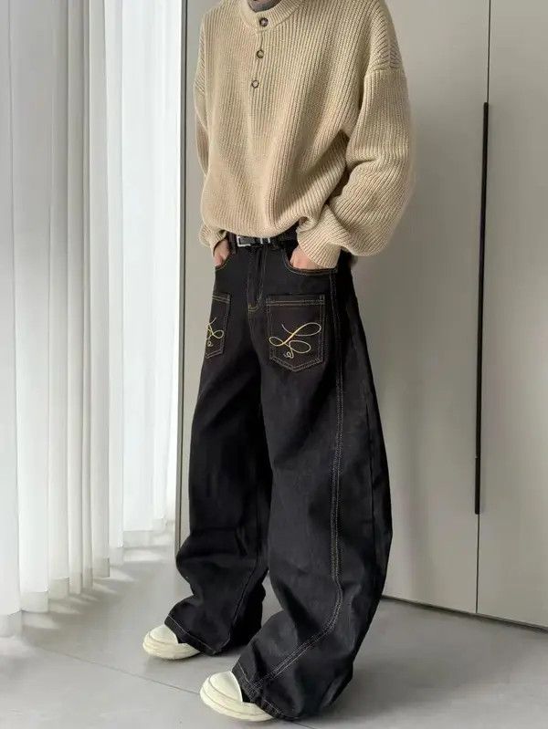 VIBE Vintage embroidered street hip-hop machete baggy jeans Size US 30 / EU 46 - 2 Thumbnail
