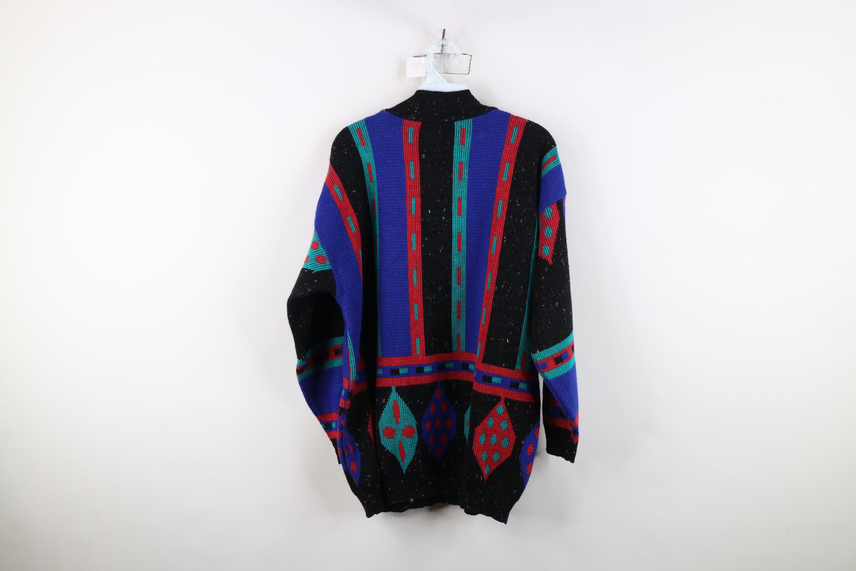 Vintage Vintage 80s Streetwear Geometric Striped Knit Sweater USA Size ONE SIZE - 9 Thumbnail