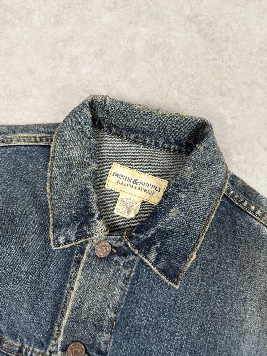 Polo Ralph Lauren 2010s Ralph Lauren Denim & Supply Blue Eagle Faded Denim Jacket Size US M / EU 48-50 / 2 - 11 Thumbnail