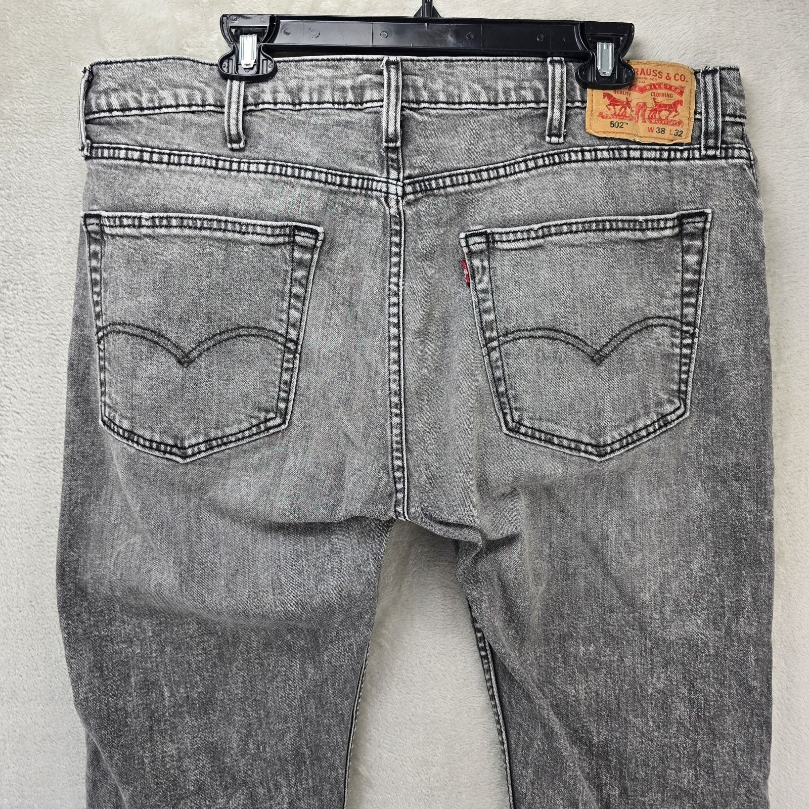 Levi's Levis 502 Jeans Mens 38x30 Black Faded Denim Tapered Fit Size US 38 / EU 54 - 7 Thumbnail