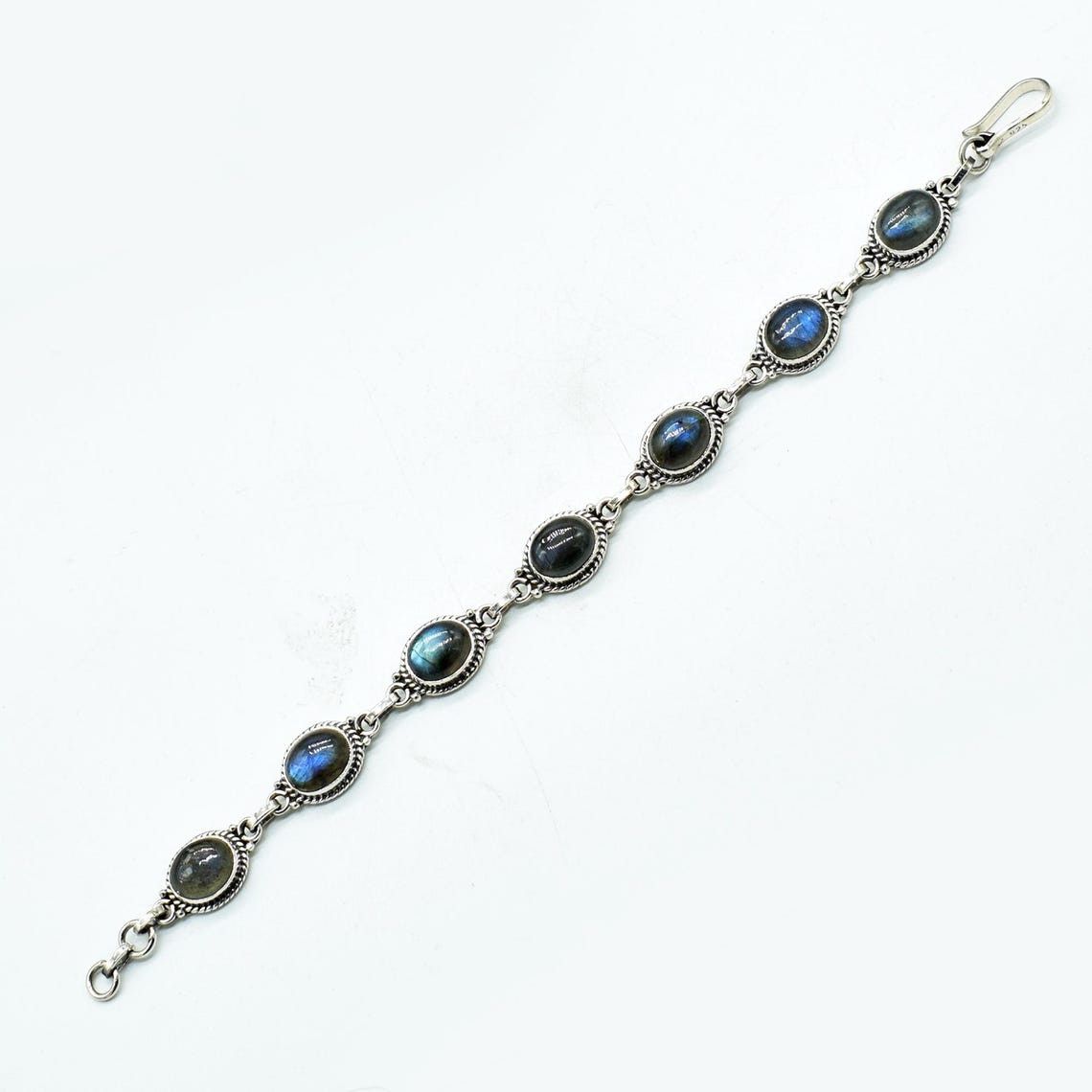 Handmade Natural Labradorite Bracelet 925 Sterling Silver Bracelet Size ONE SIZE - 3 Thumbnail