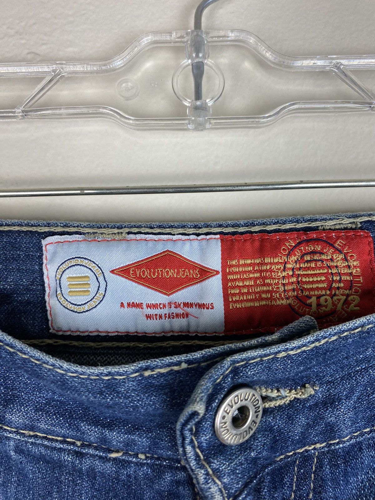 Japanese Brand Vintage Evolution Jeans Back Design Embroidered Denim Jeans Size US 34 / EU 50 - 8 Thumbnail
