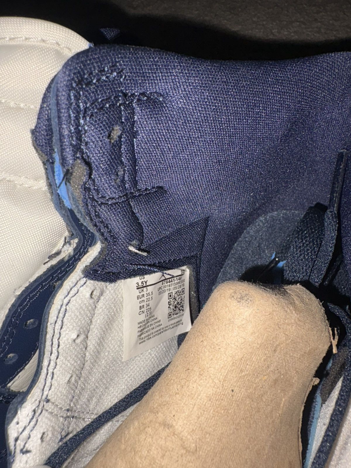 Jordan Brand × Supreme AIR JORDAN 1 RETRO HIGH OG GS UNC OBSIDIAN🛑READ DESCRIPTION🛑 Size US 5 / EU 37 - 5 Thumbnail
