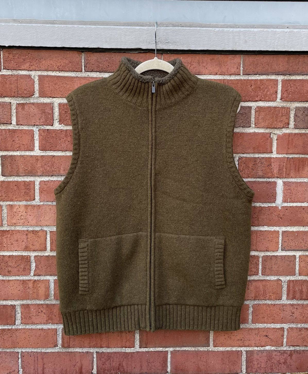 L.L. Bean Bean Mens M Brown Lambswool Knit Fleece Lined Full Zip Size US M / EU 48-50 / 2 - 1 Thumbnail
