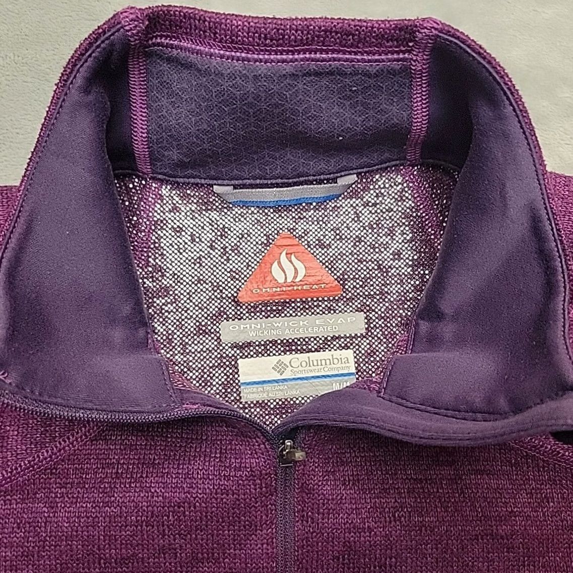 Vintage Columbia Womens Medium Purple Omni Heat Wick Performance Knit Pullover 1/2 Zip Size M / US 6-8 / IT 42-44 - 4 Thumbnail