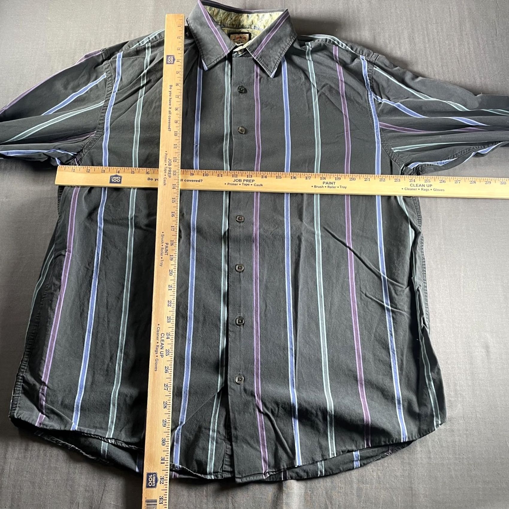 Vintage J. Garcia Shirt Mens XLT Black Stripe Long Sleeve Button Front 100% Cotton Size US XL / EU 56 / 4 - 7 Thumbnail