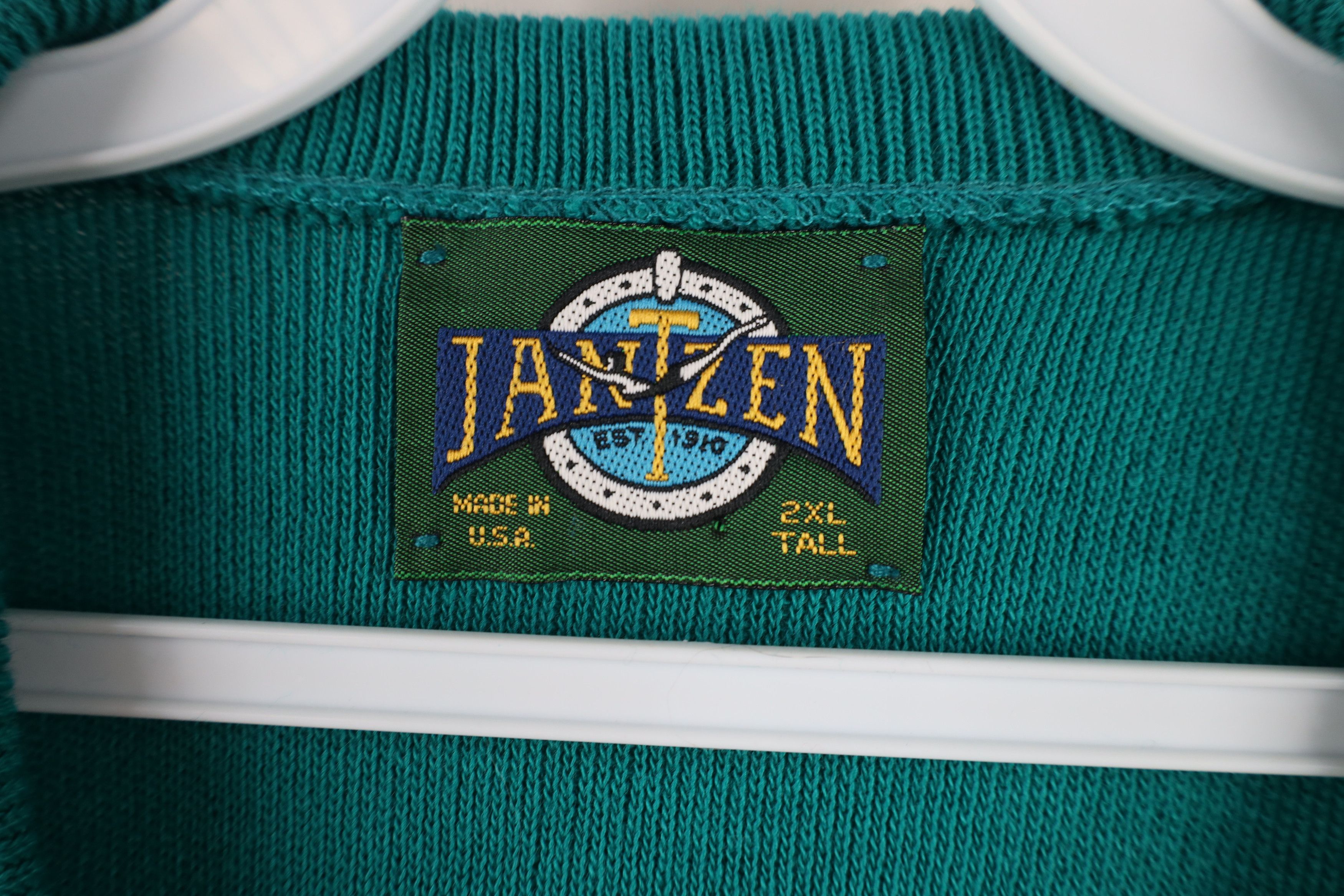 Vintage Vintage 90s Streetwear Knit V-Neck Sweater Vest Teal USA Size US XXL / EU 58 / 5 - 4 Thumbnail